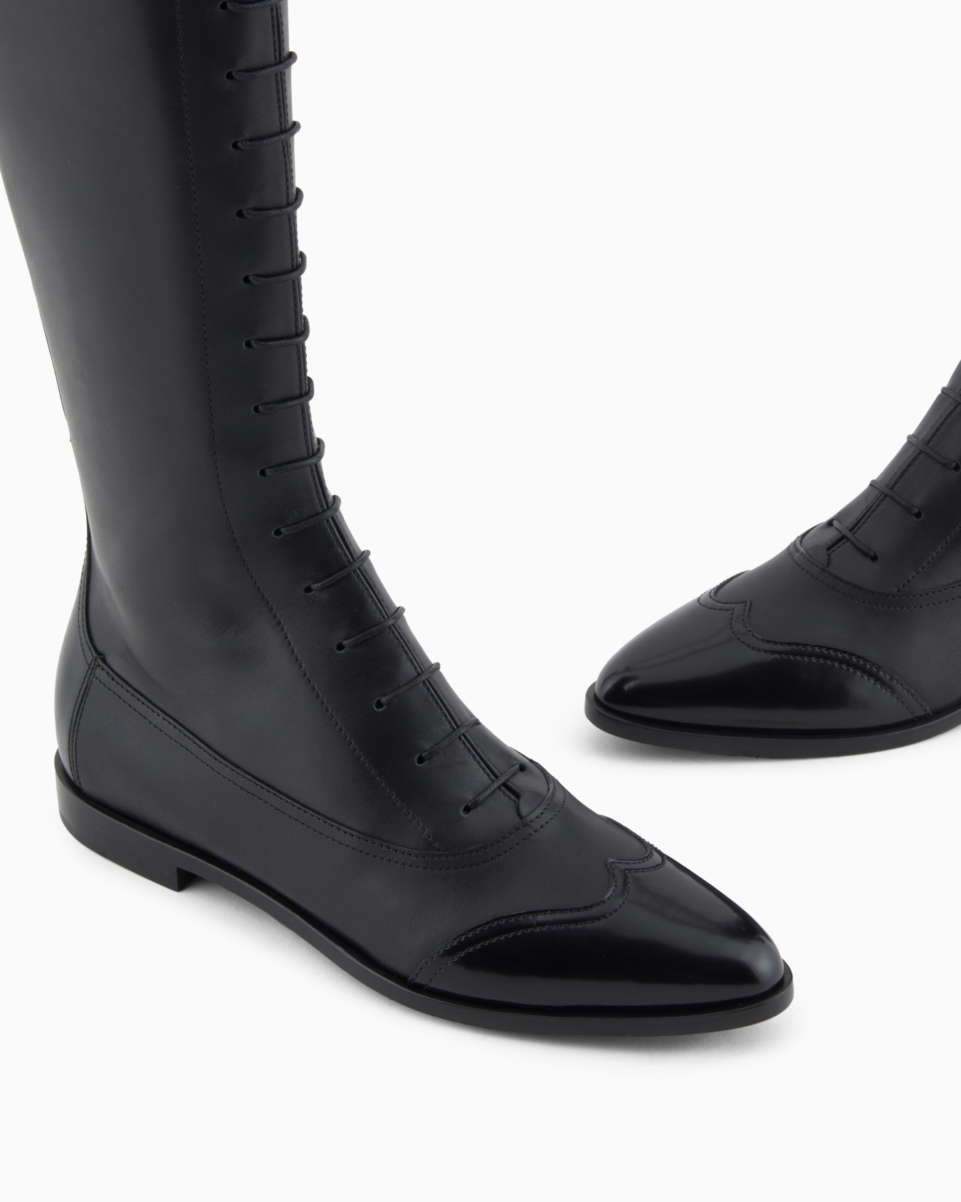 Smooth leather lace-up boots Slide 3