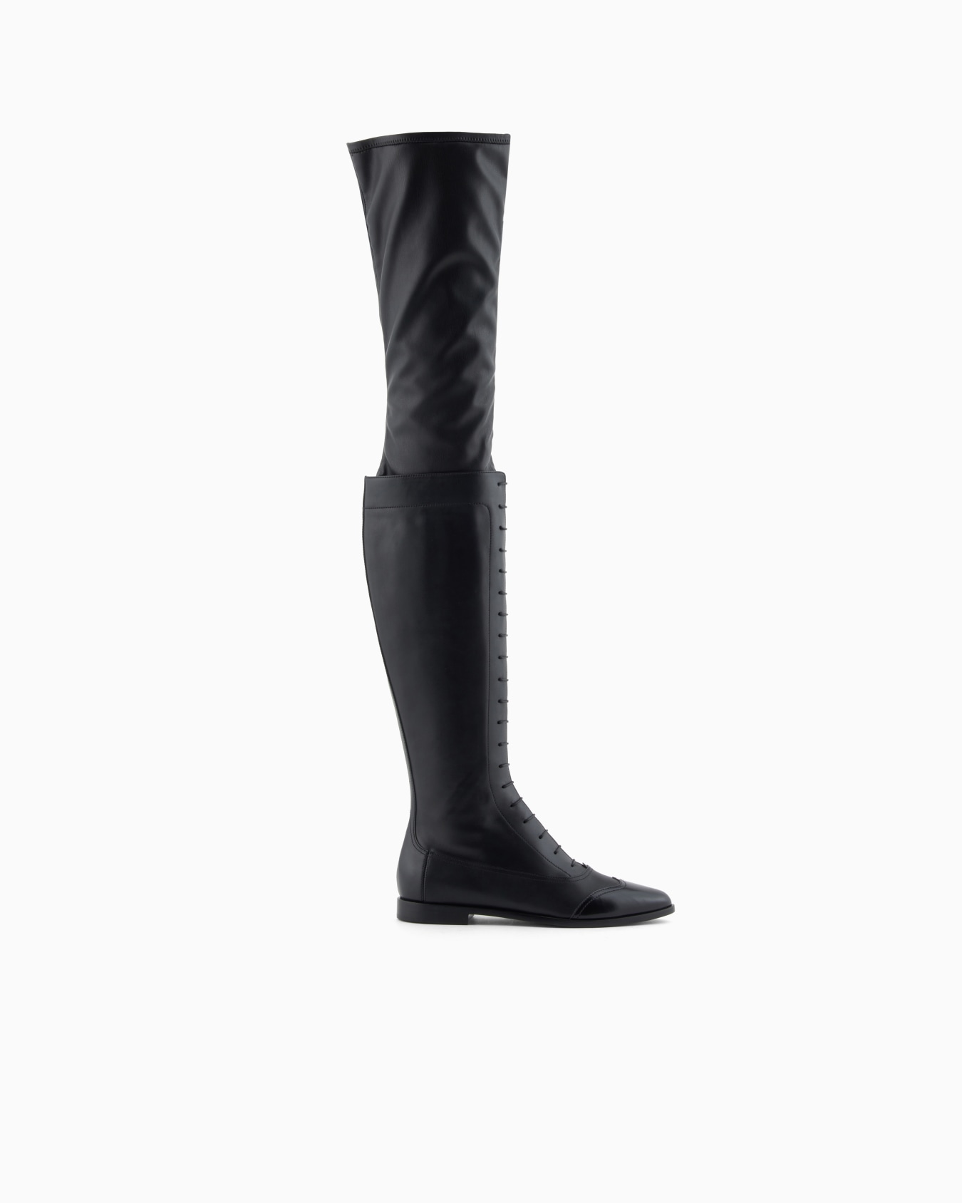 Smooth leather lace-up boots Slide 0
