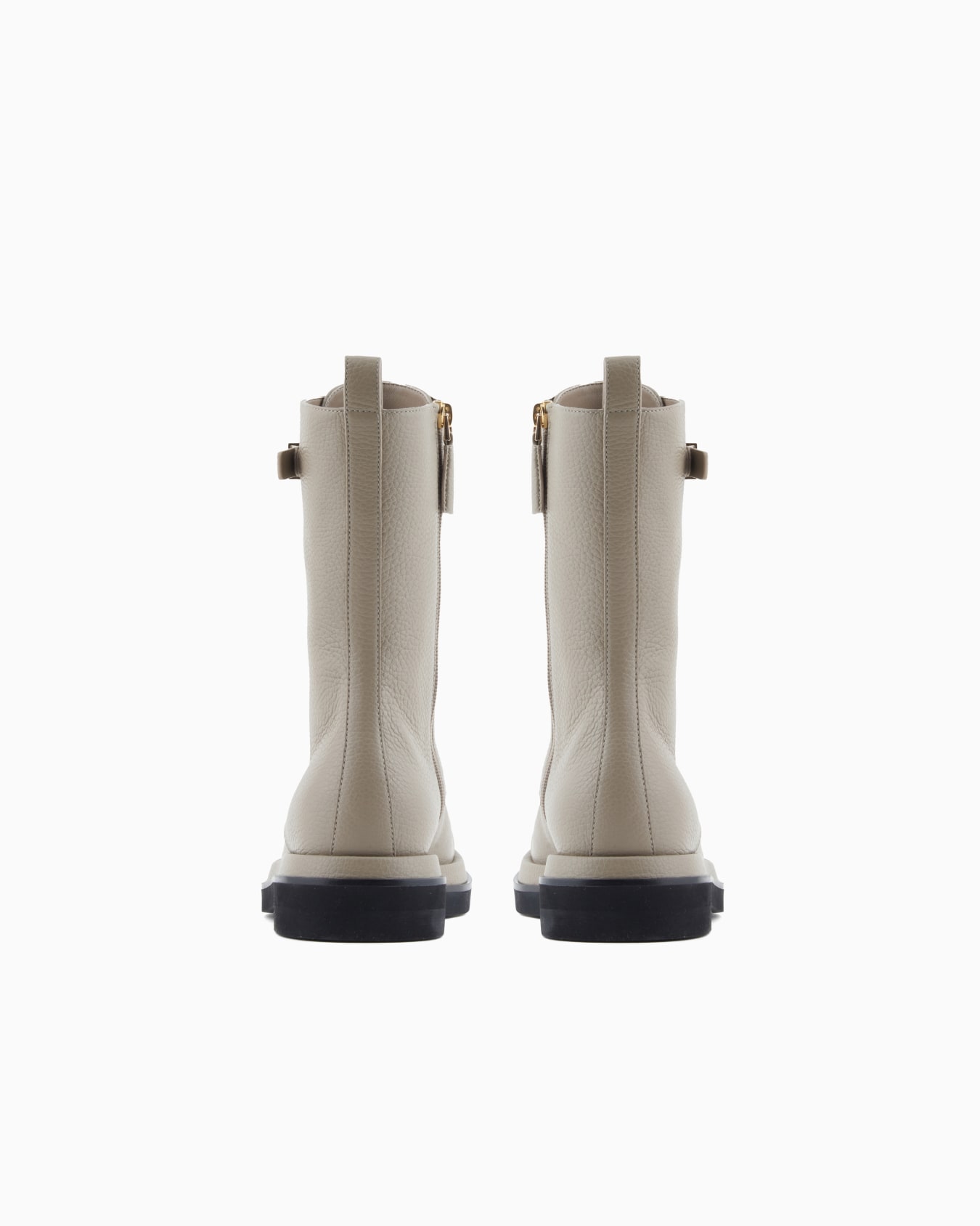 Pebbled leather combat boots Slide 2