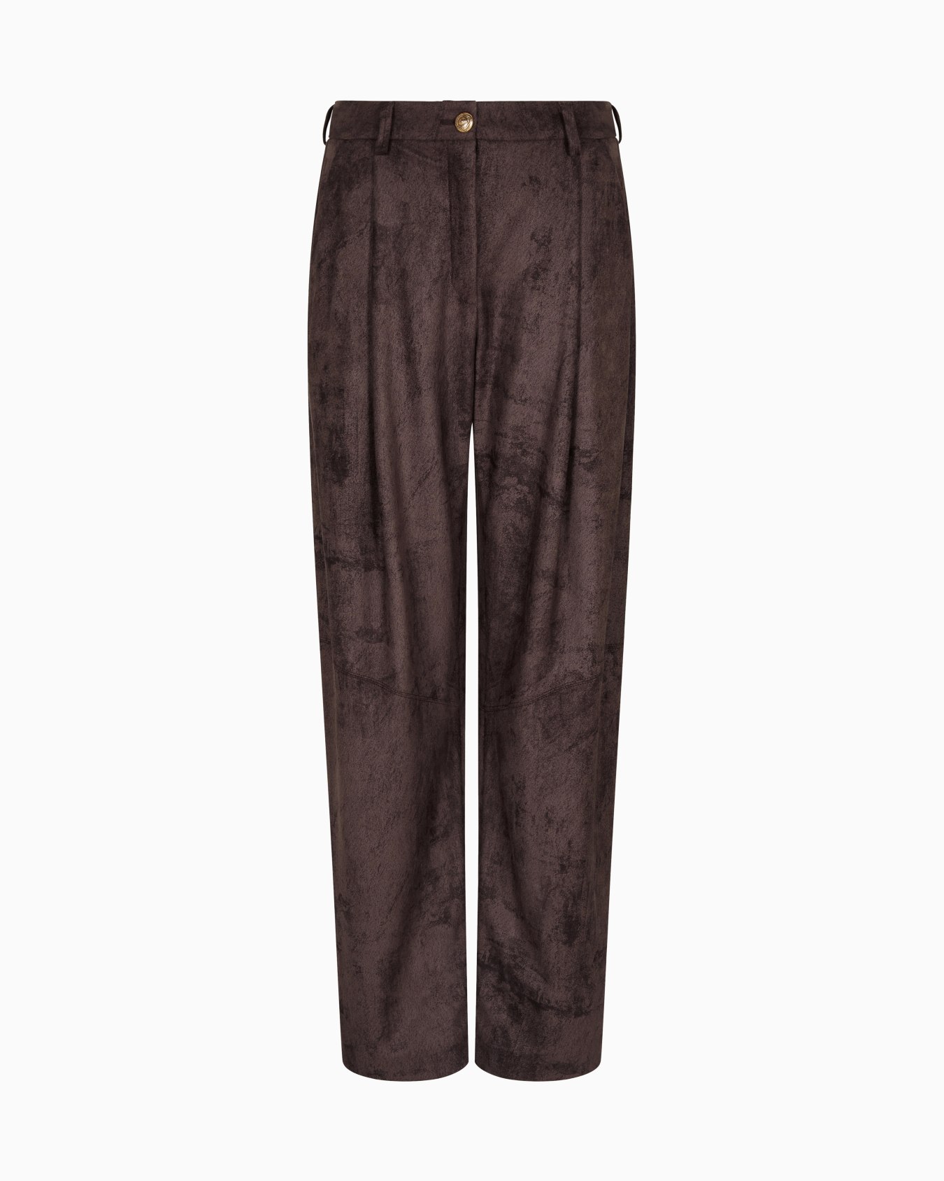 Single-pleat trousers in Alcantara-effect jersey Slide 0