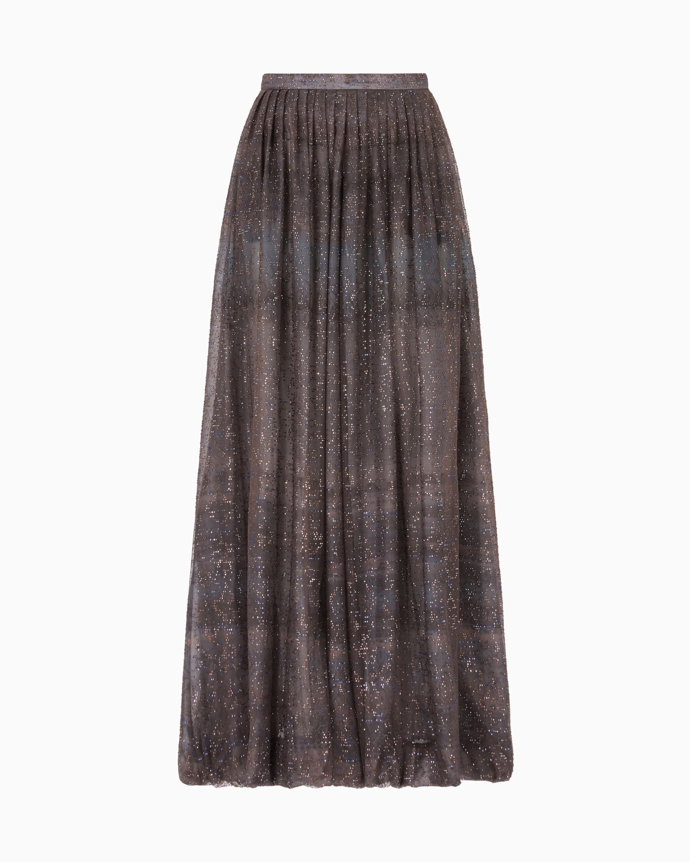 Gonna lunga in organza e tulle ricamato Slide 0