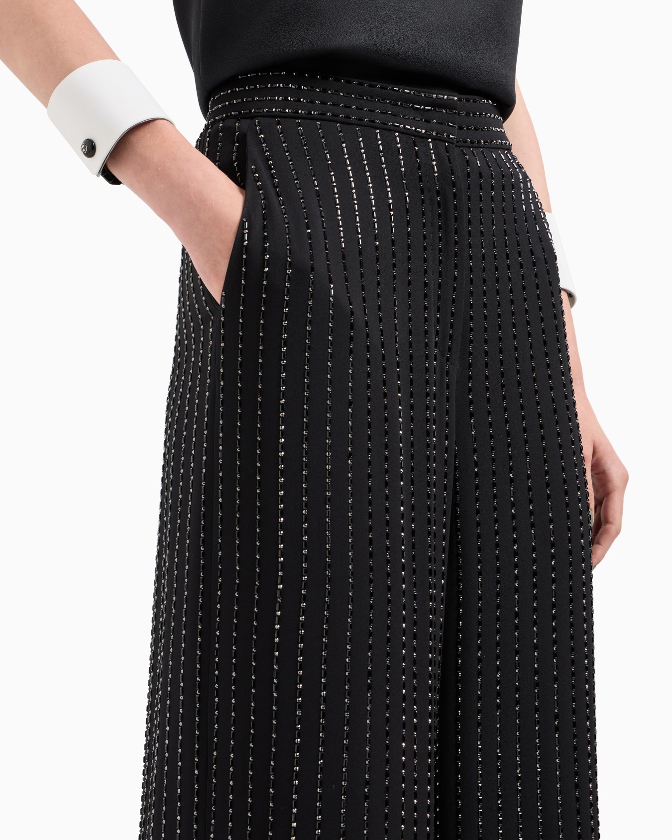 Pantaloni ampi in seta con ricamo ASV Slide 5