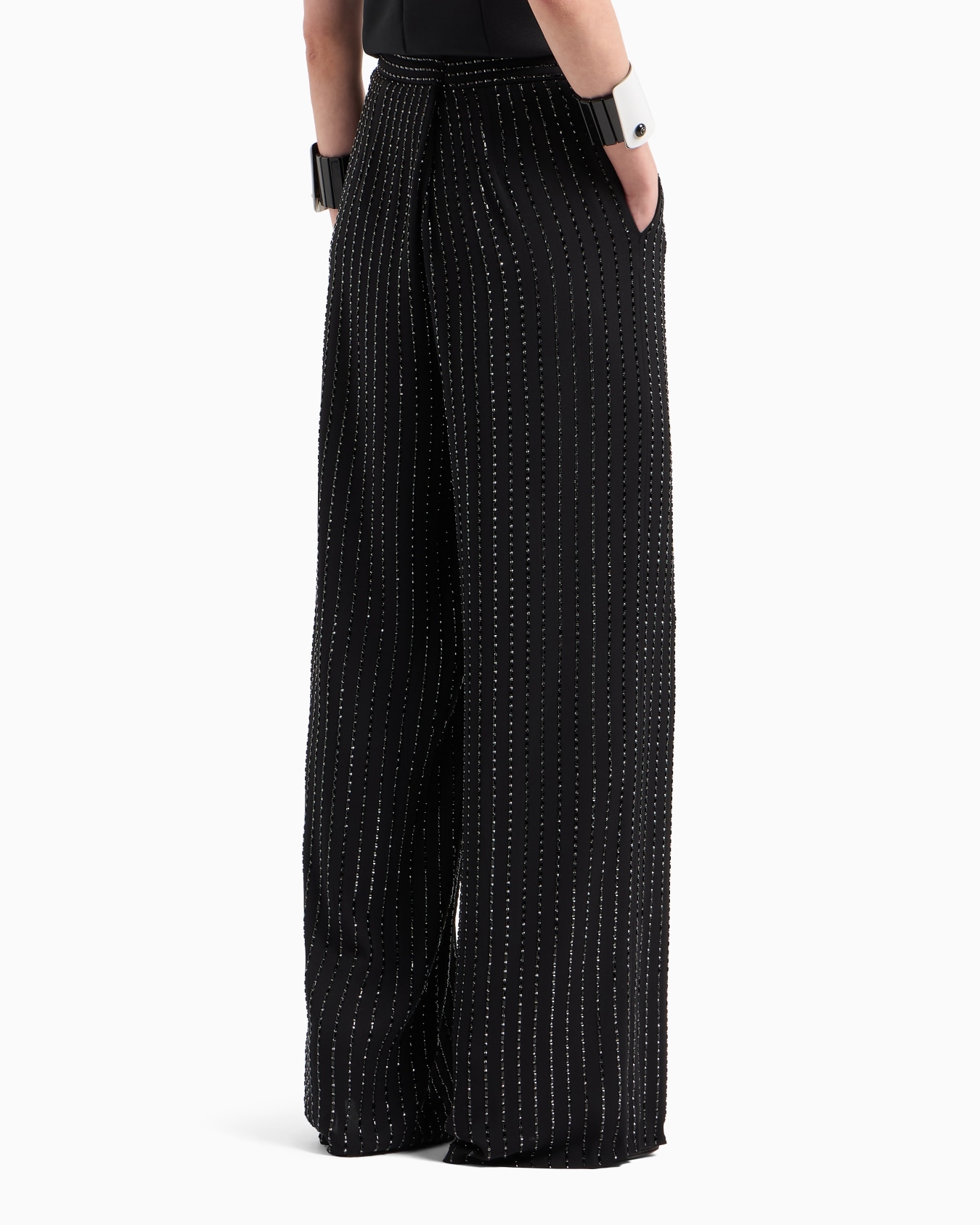 Pantaloni ampi in seta con ricamo ASV Slide 3
