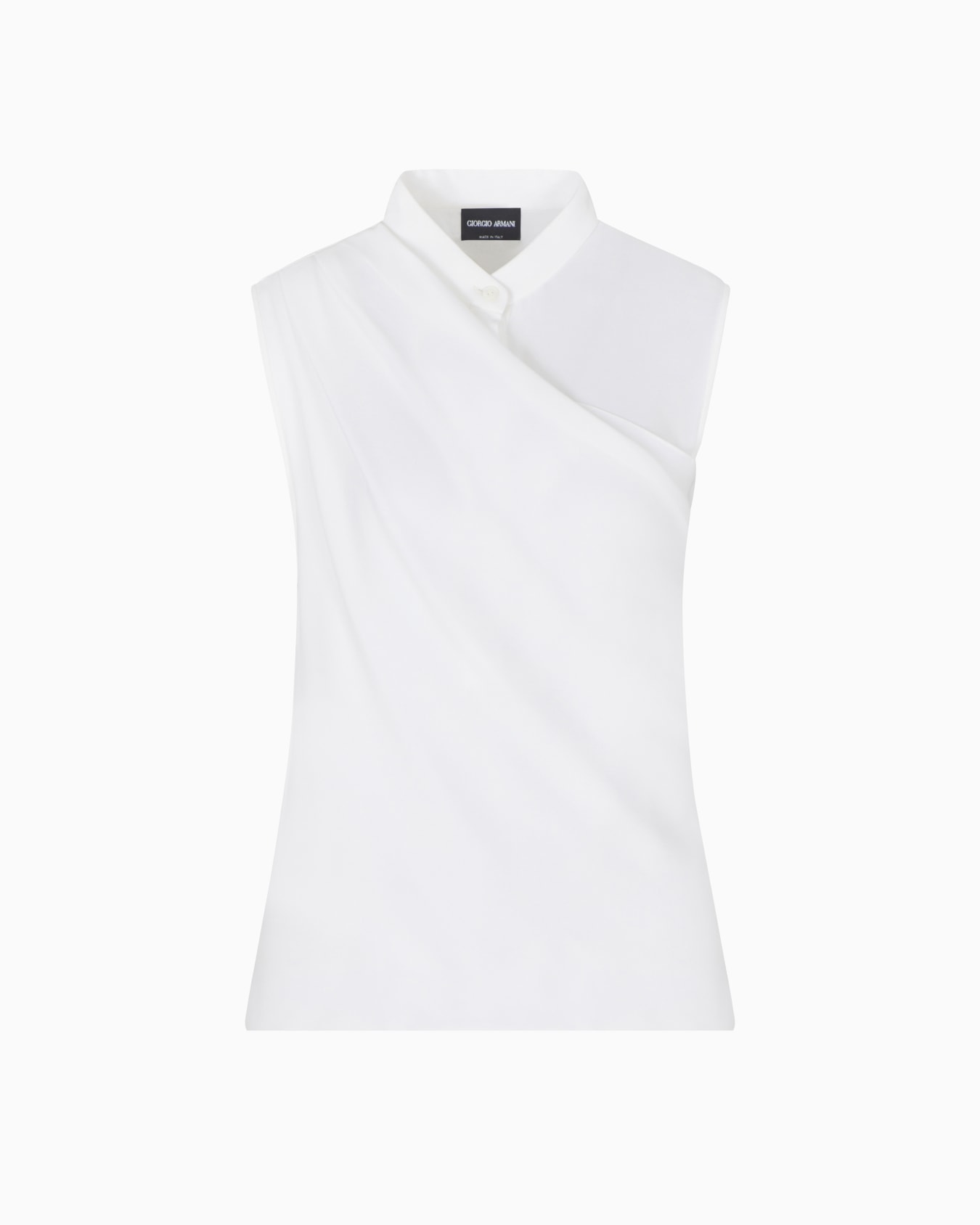 Top drapé en triple georgette de soie Diapositive 0