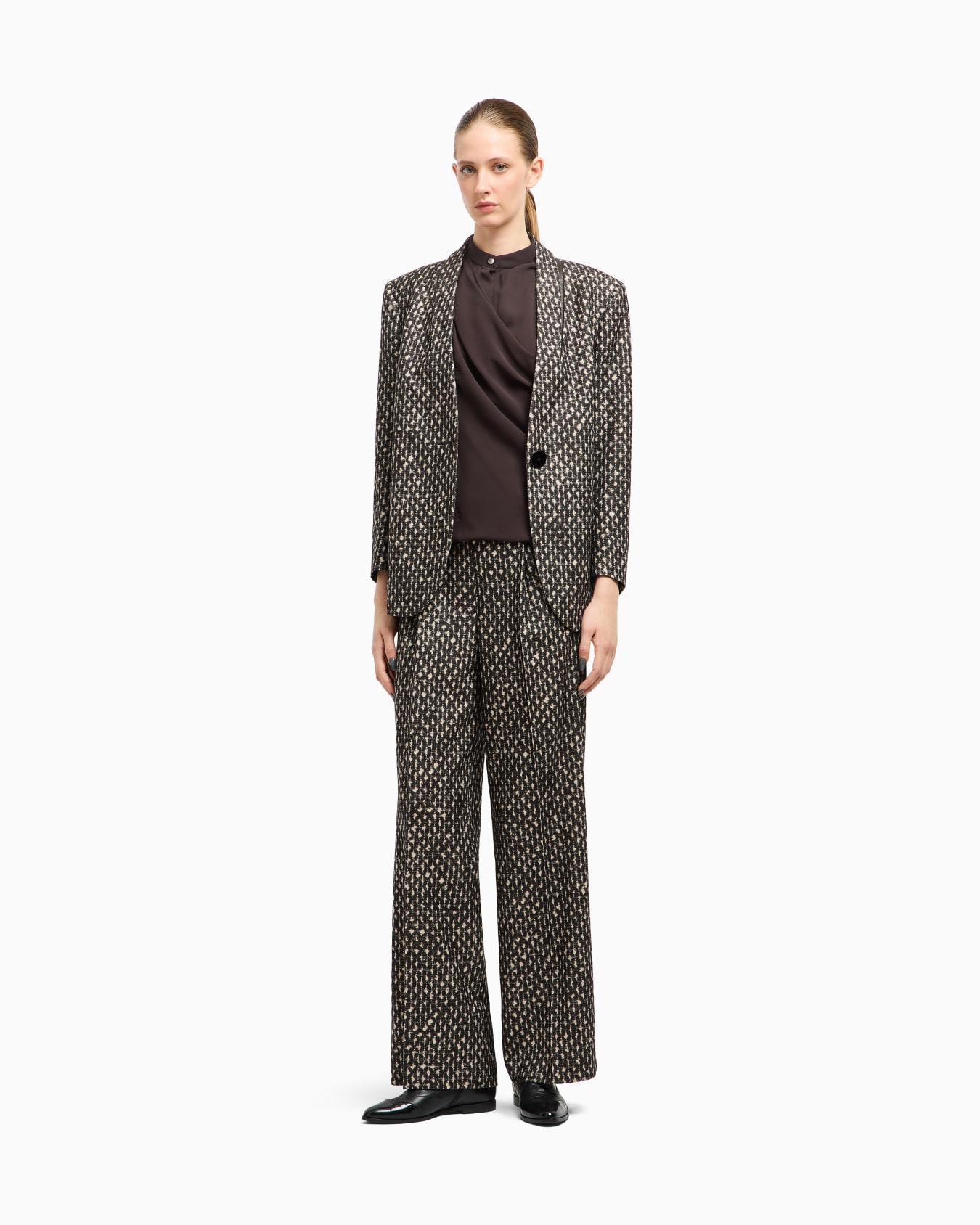 Top drappeggiato in tripla georgette di seta Slide 2