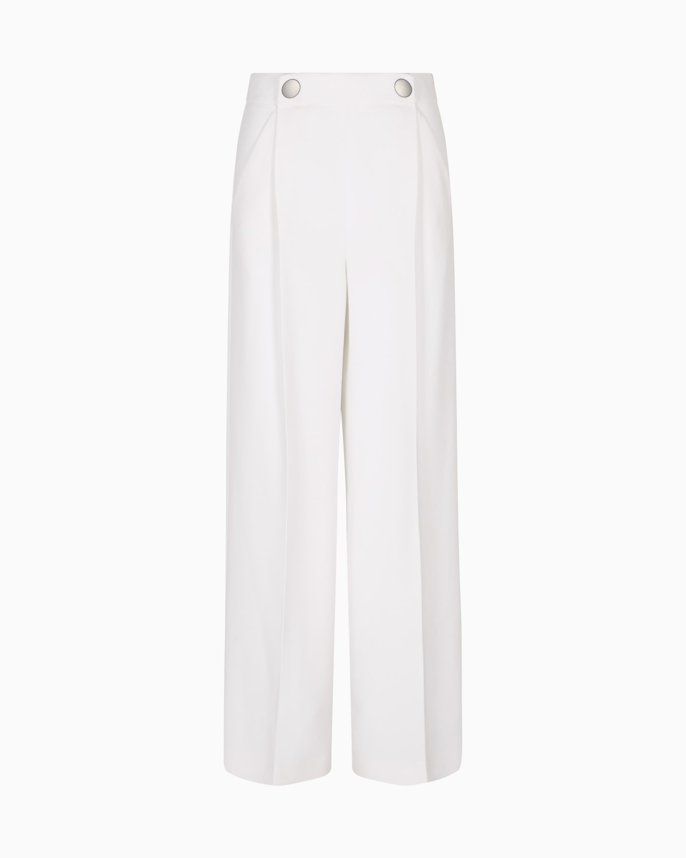 Pantaloni a una pince in cady di seta crepe Slide 0