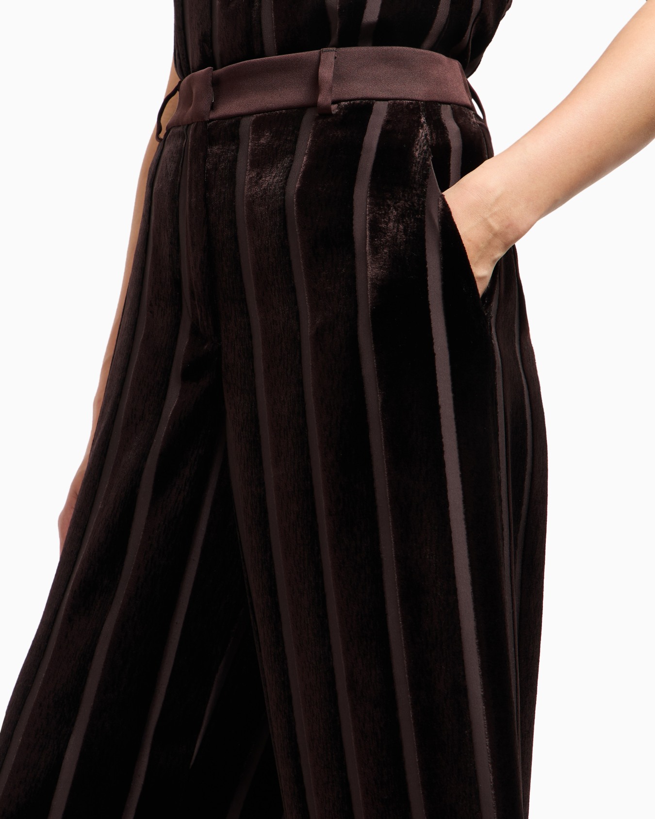 Wide-leg striped velvet trousers Slide 5