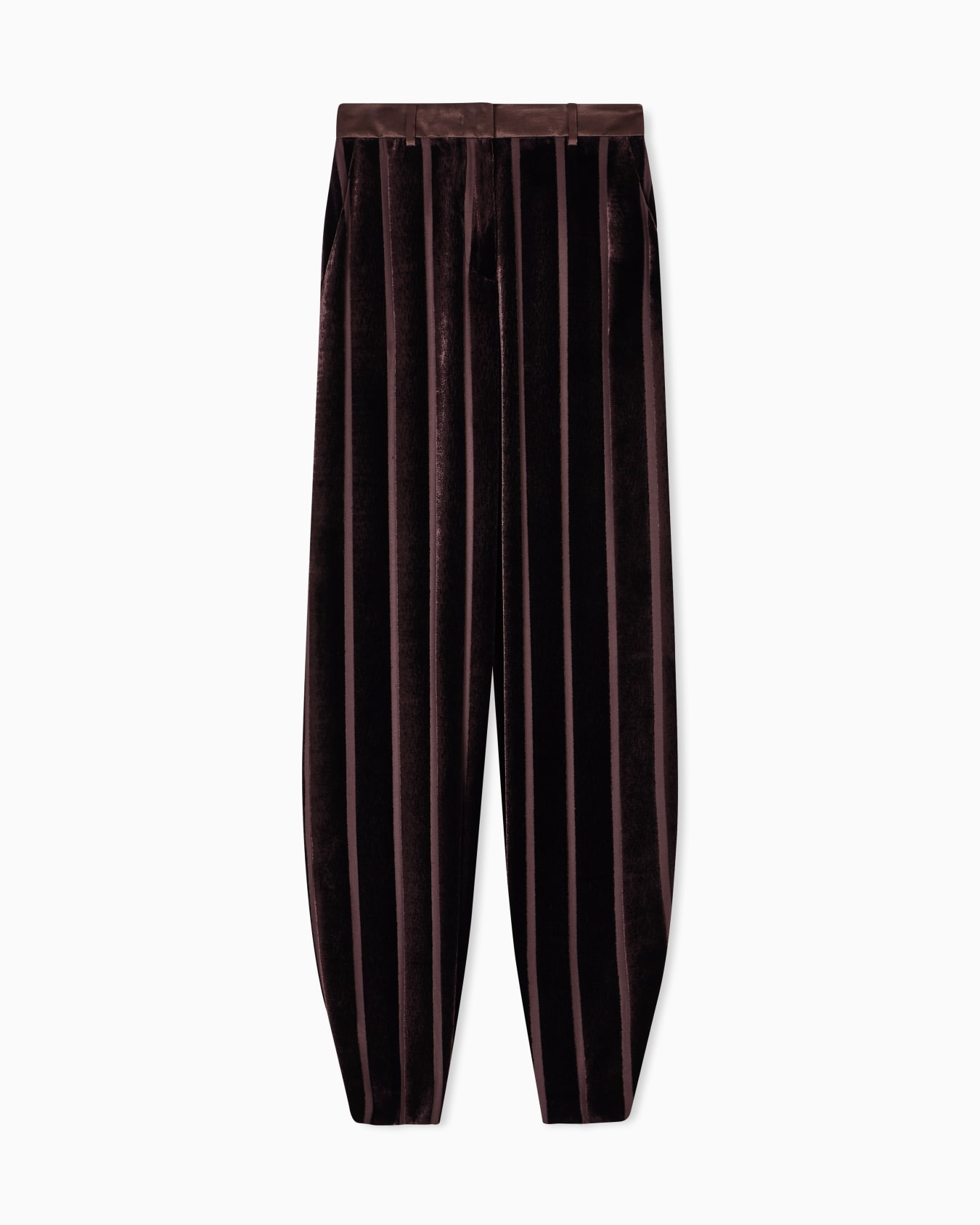 Wide-leg striped velvet trousers Slide 0
