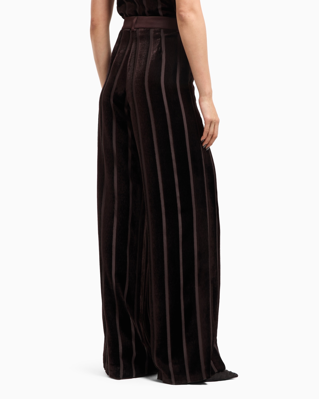 Wide-leg striped velvet trousers Slide 3