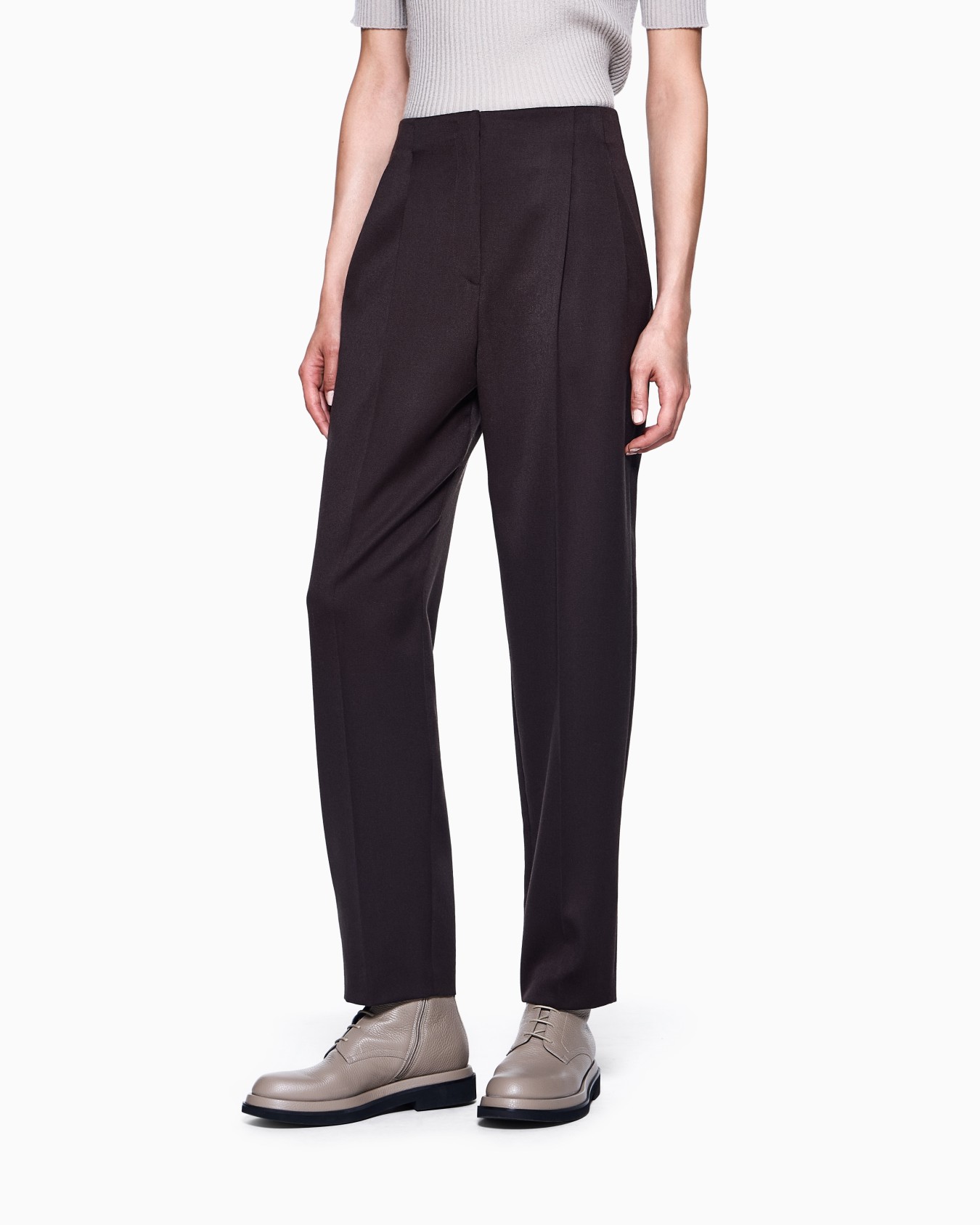 Pantalon à une pince en laine Diapositive 3