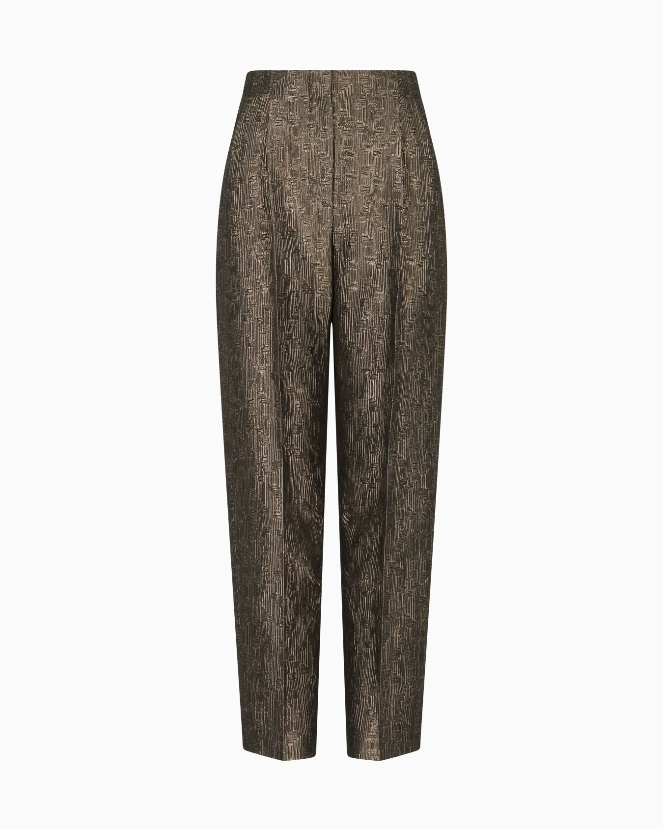 Pantaloni a una pince in seta e lana jacquard Slide 0