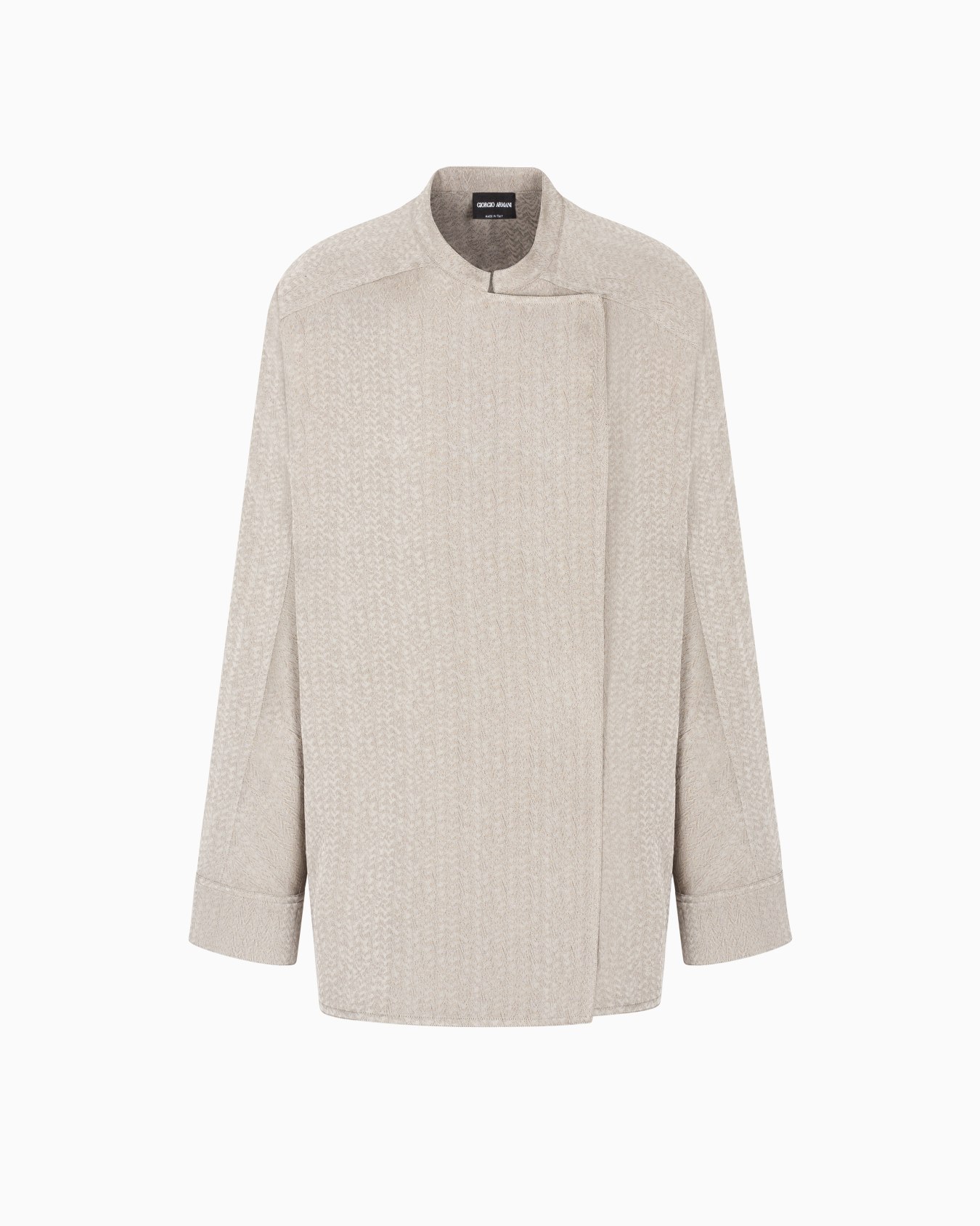 Giacca camicia in viscosa, lana e seta jacquard Slide 0