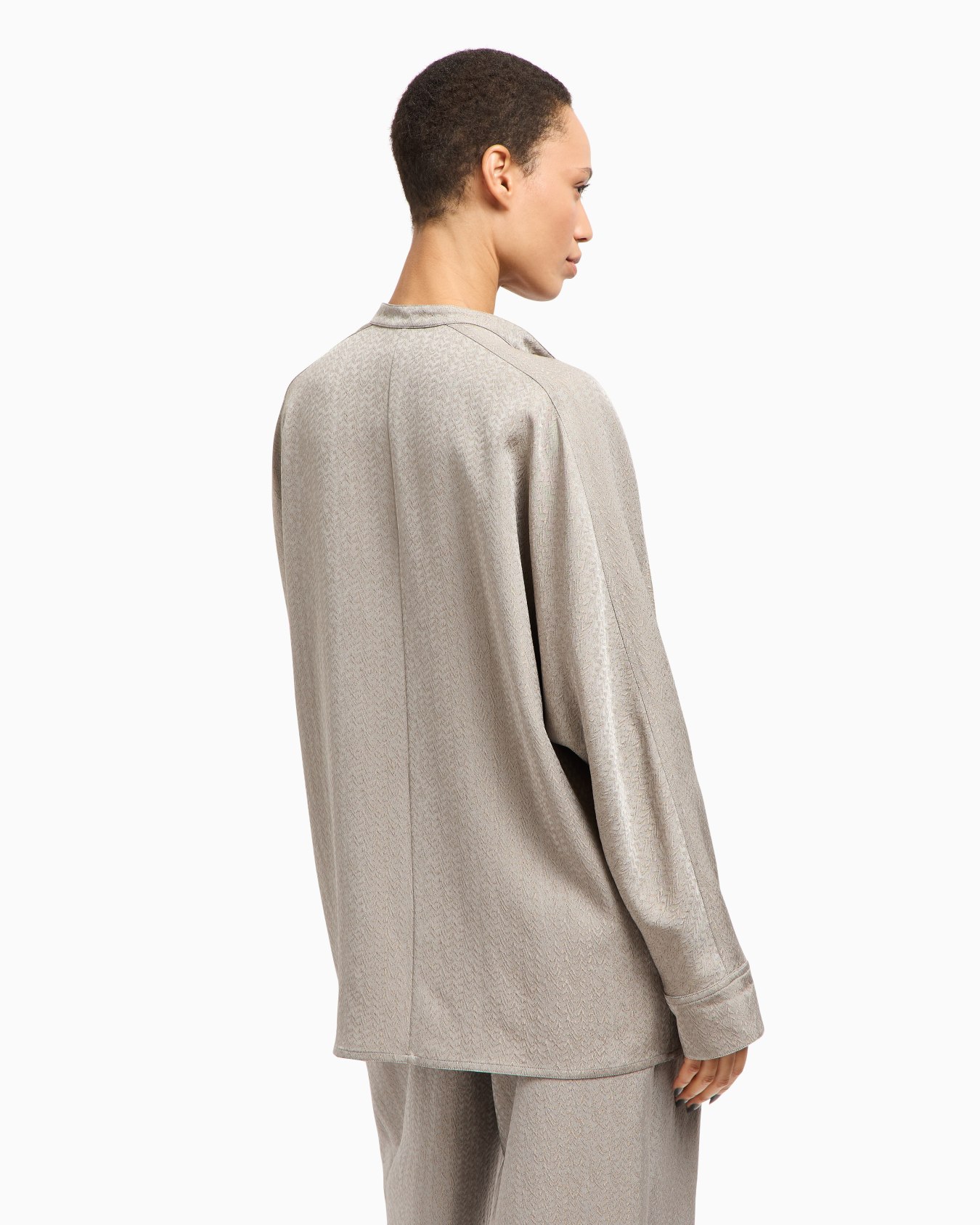Giacca camicia in viscosa, lana e seta jacquard Slide 3