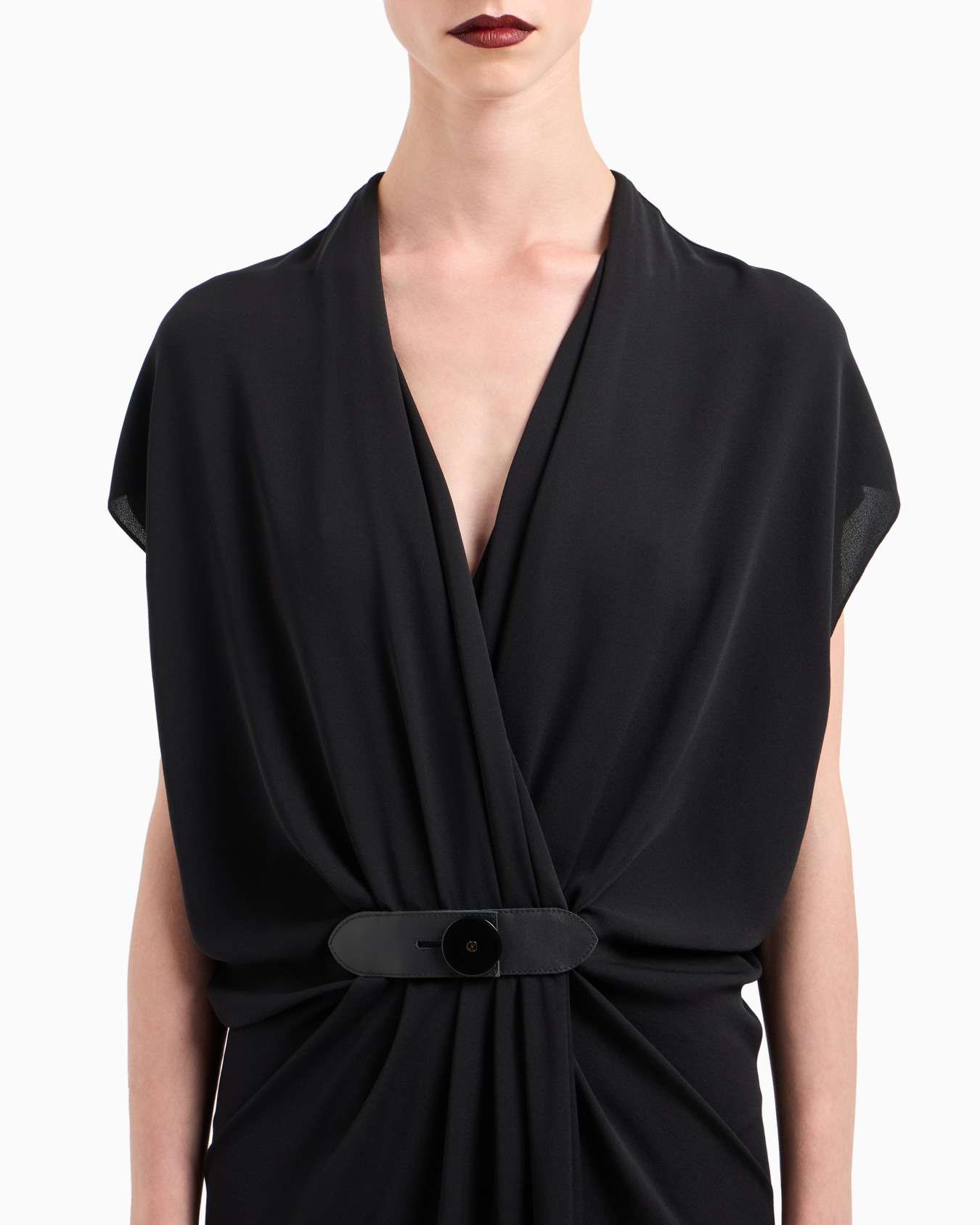 Silk triple georgette midi dress Slide 5