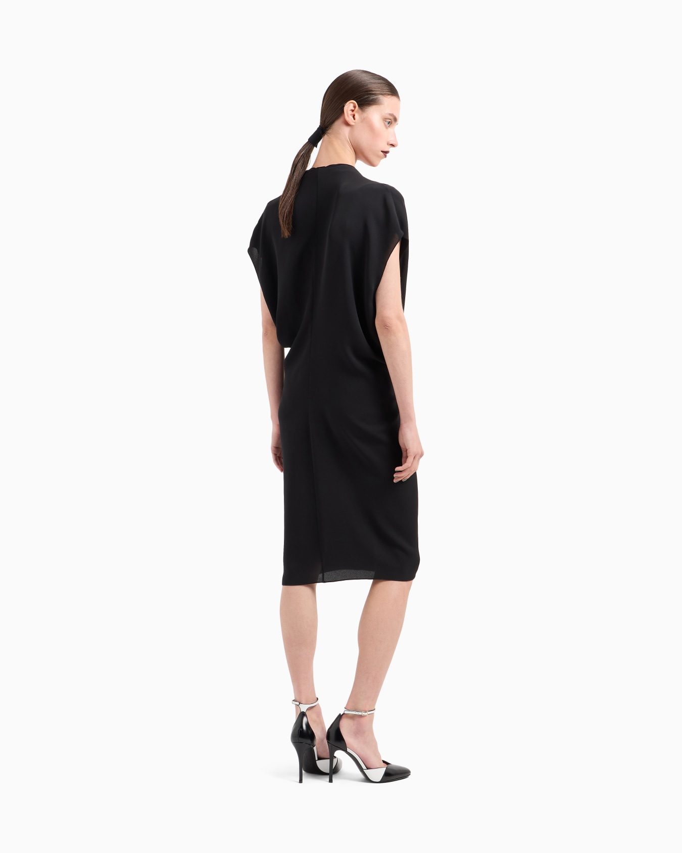 Silk triple georgette midi dress Slide 3
