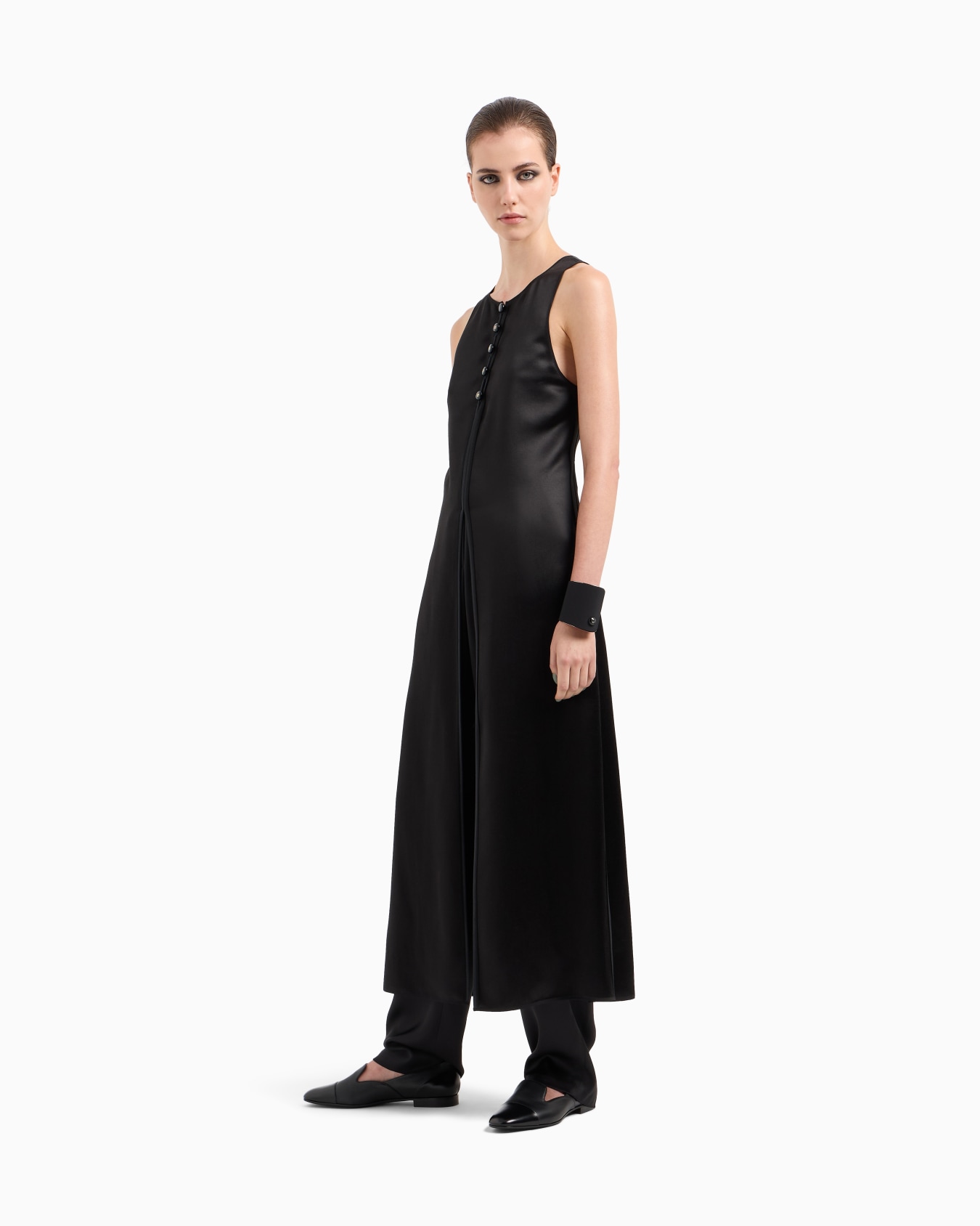 Tussah silk satin long gilet Slide 4