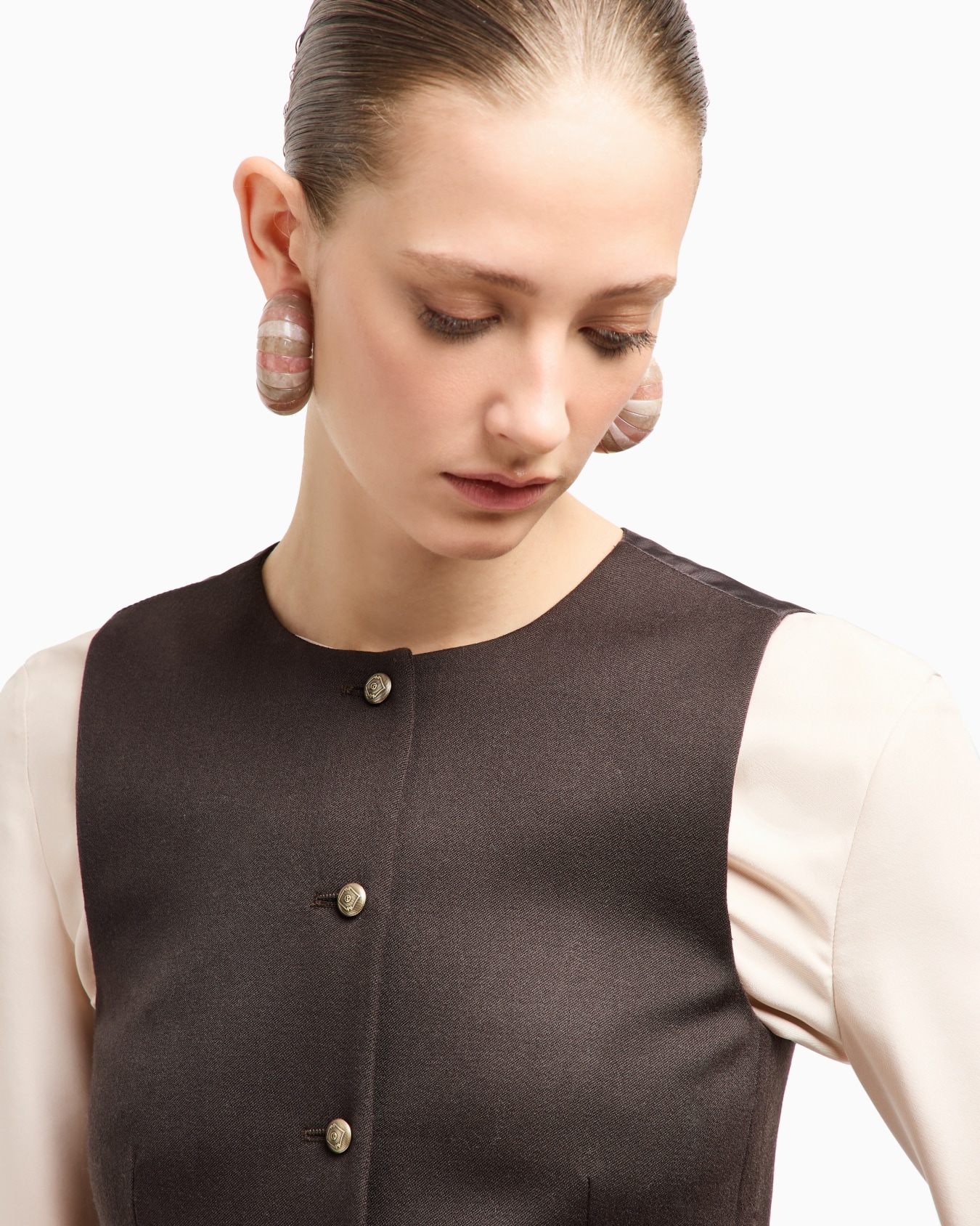 Gilet monopetto in lana Slide 5