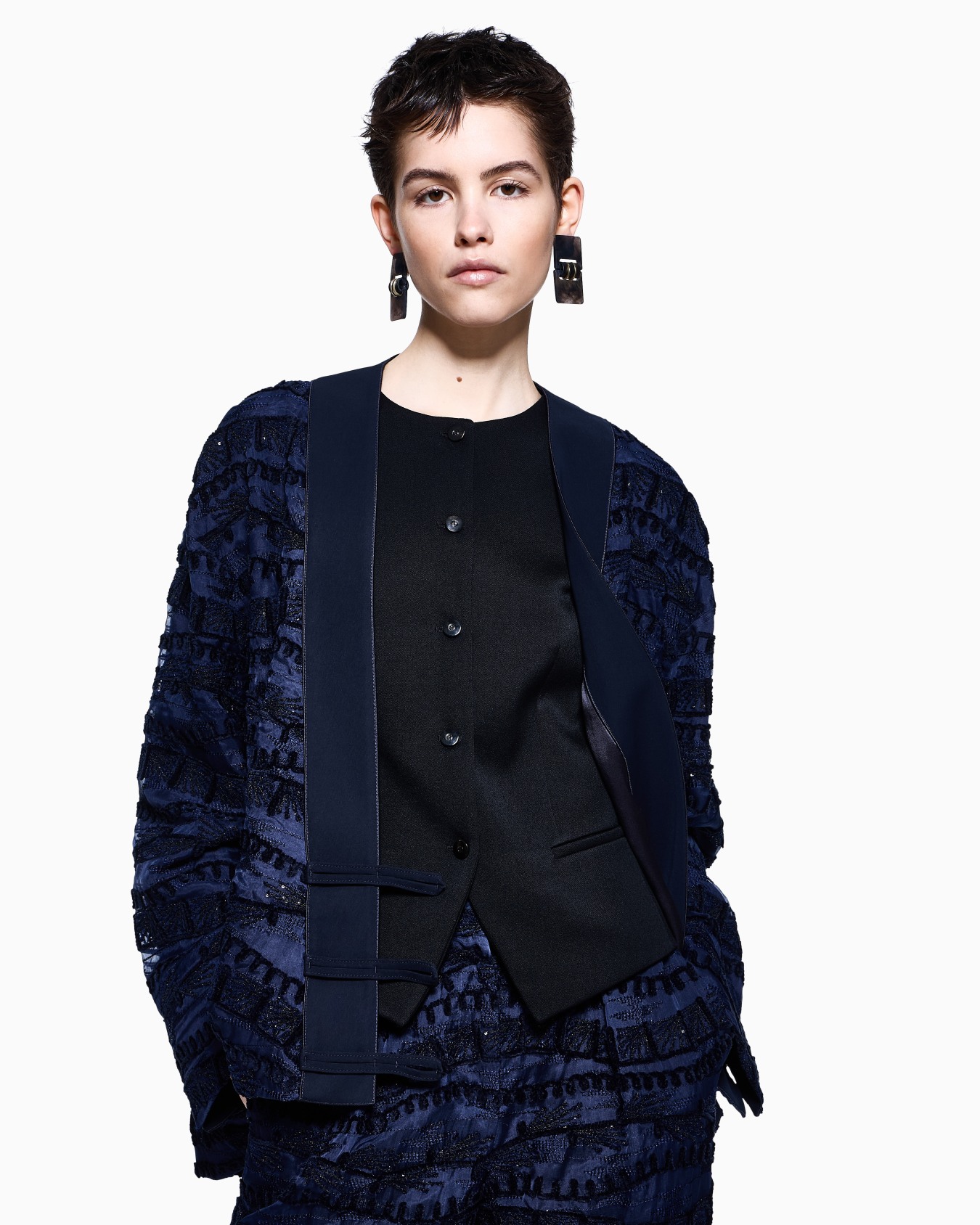 Gilet monopetto in lana Slide 6