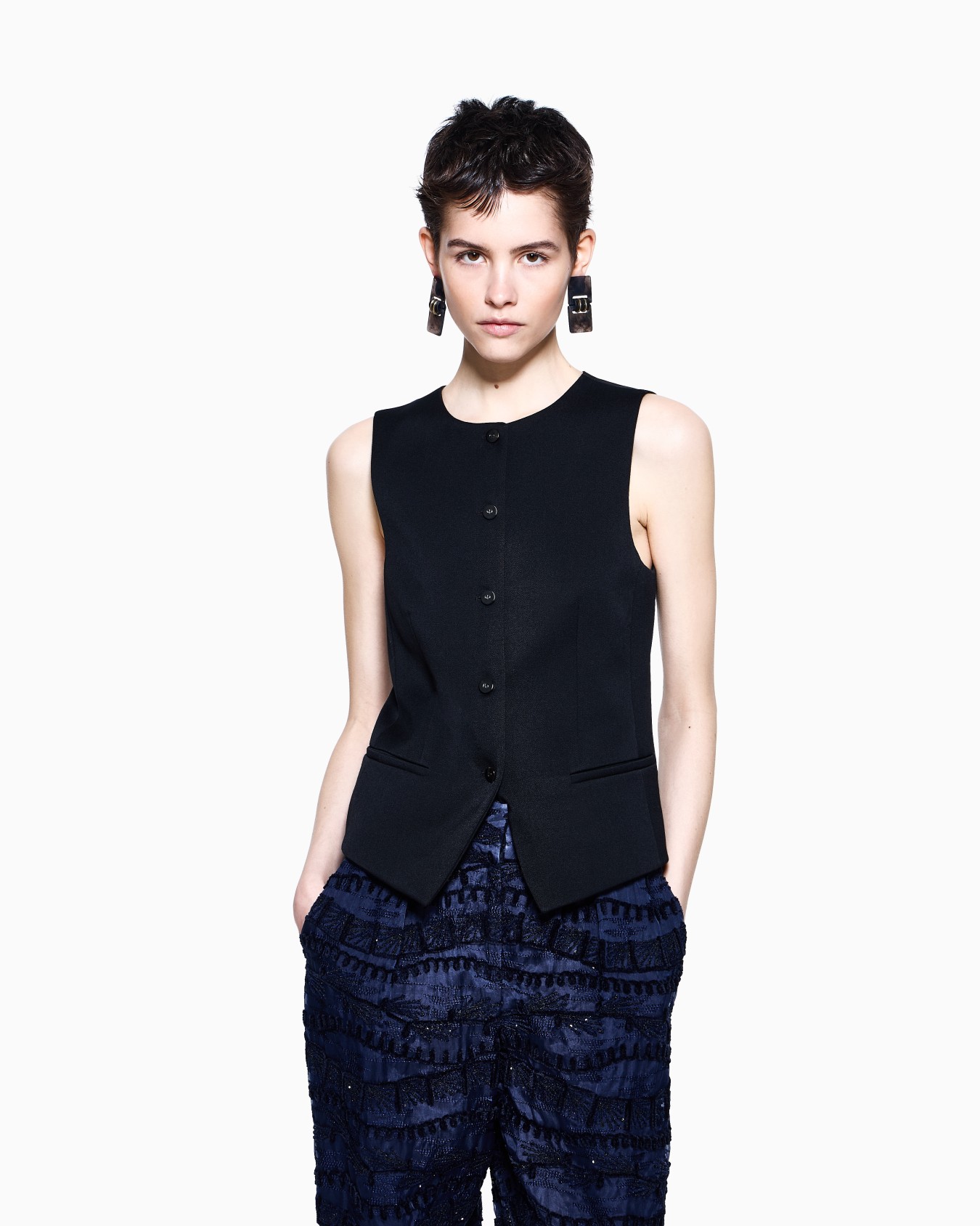 Gilet monopetto in lana Slide 4