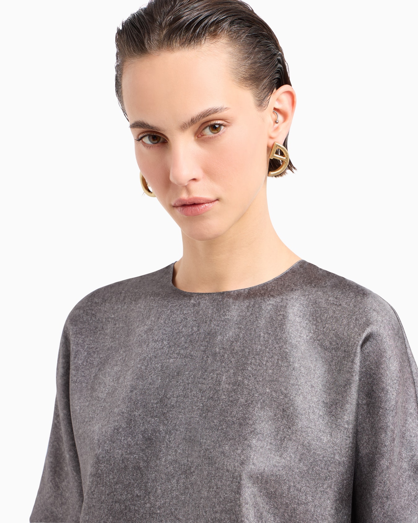 Printed silk twill blouse Diapositiva 5