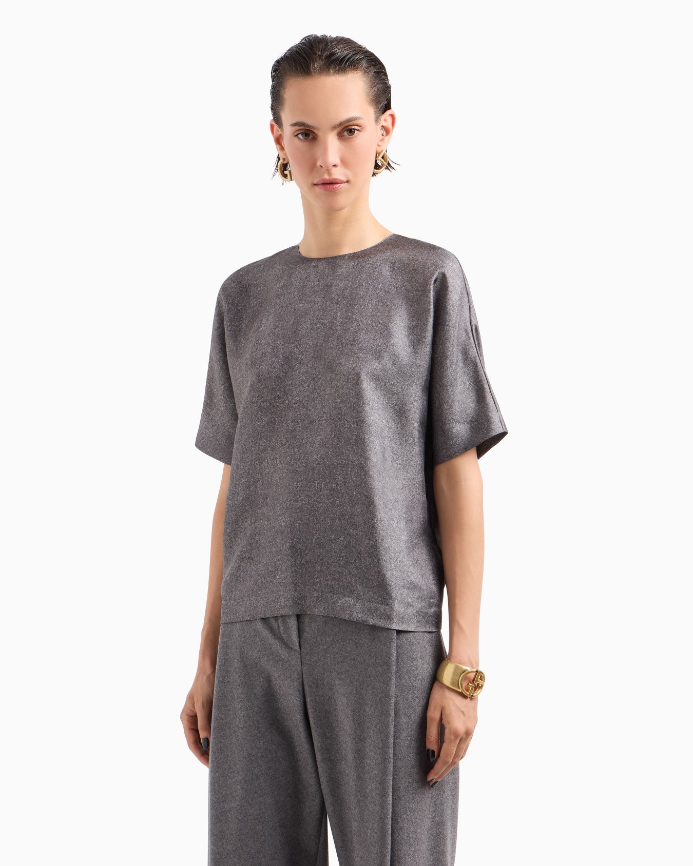 Printed silk twill blouse Diapositiva 4