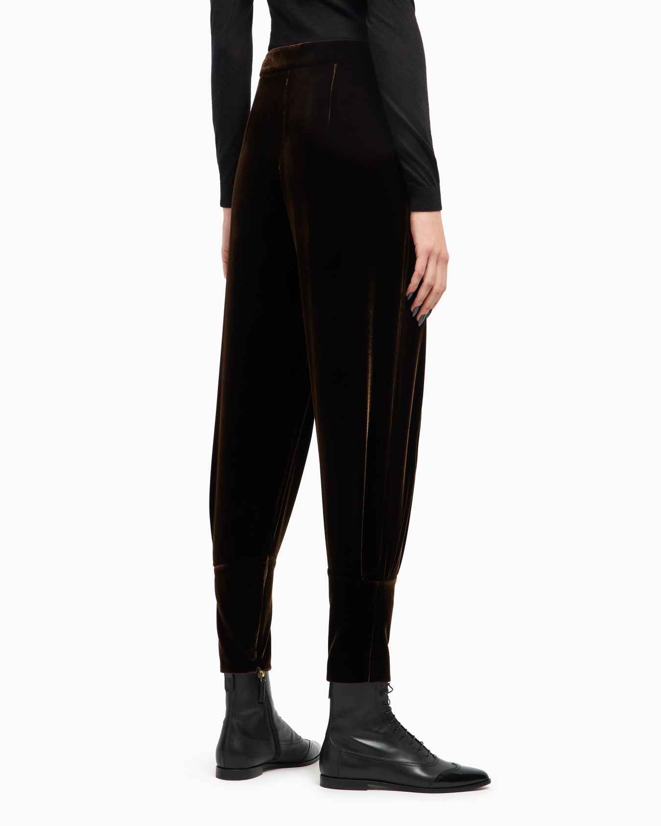Pantalon à pinces en velours Diapositive 3