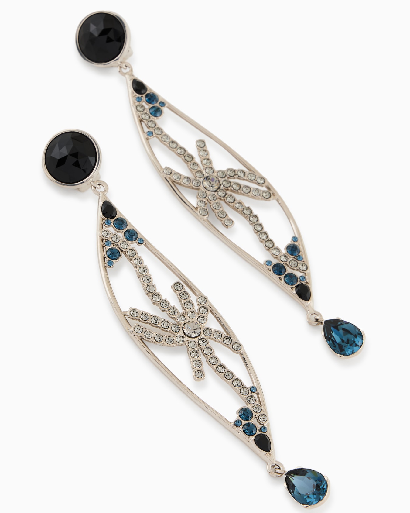 Clip earrings with a brass pendant and Swarovski crystals Slide 1