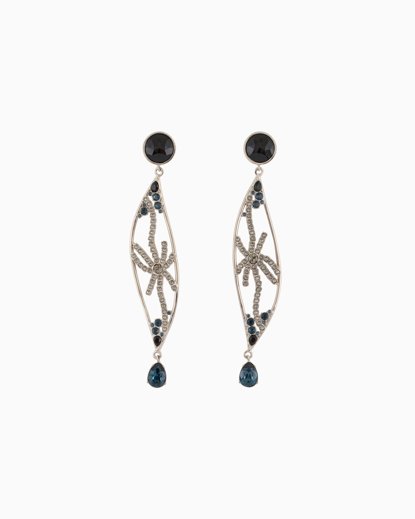 Clip earrings with a brass pendant and Swarovski crystals Slide 0