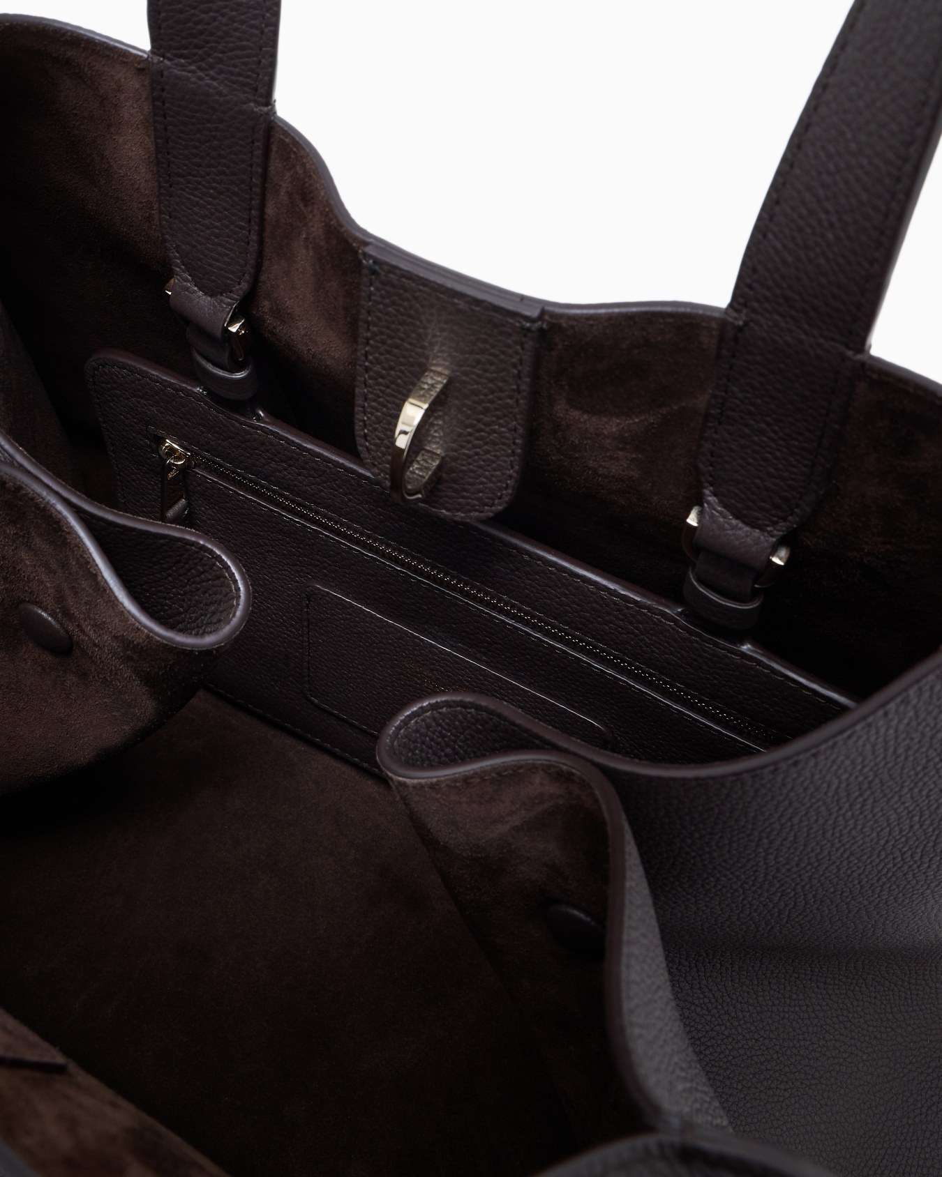 Large pebbled leather tote bag Slide 3