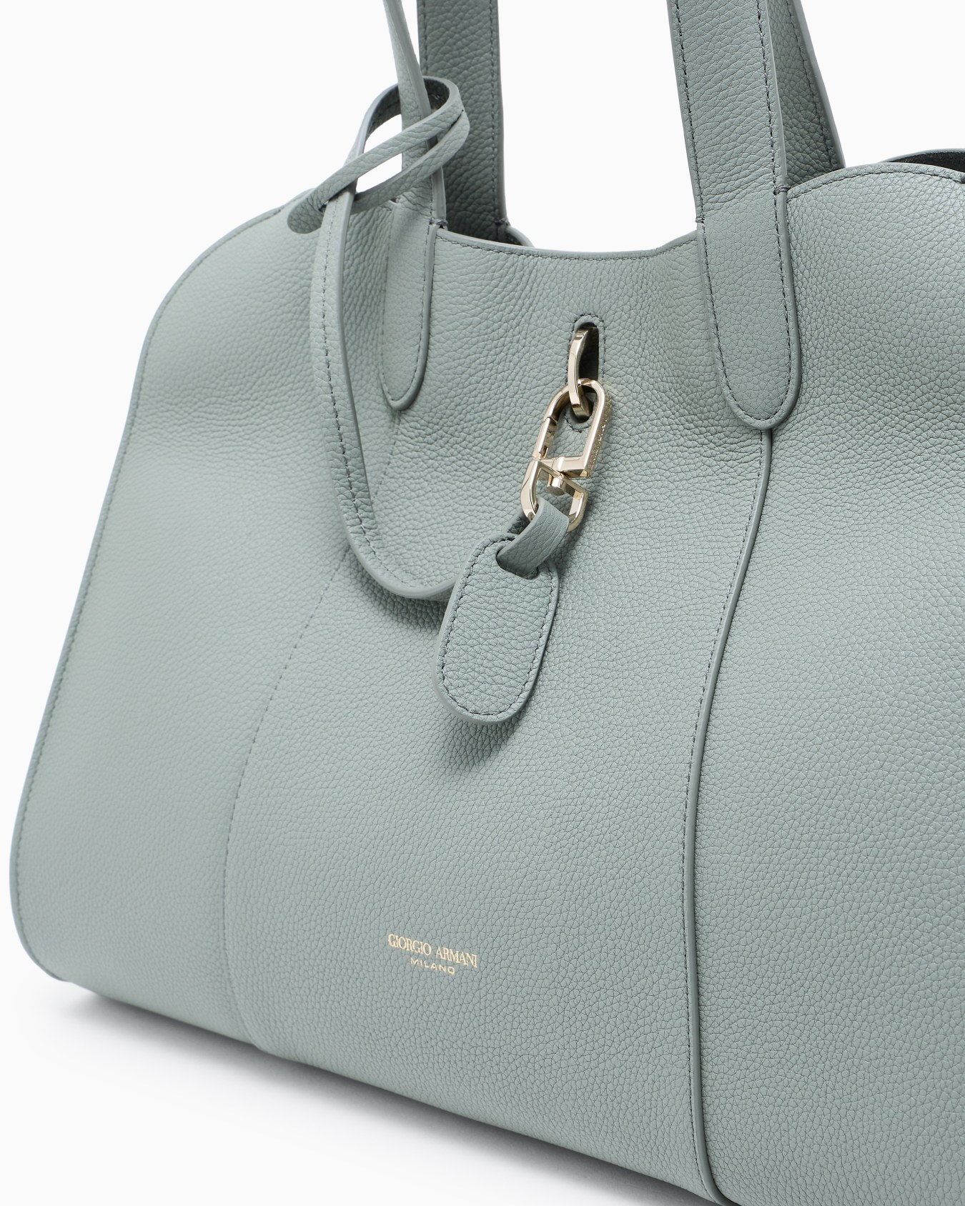 Large pebbled leather tote bag Slide 4