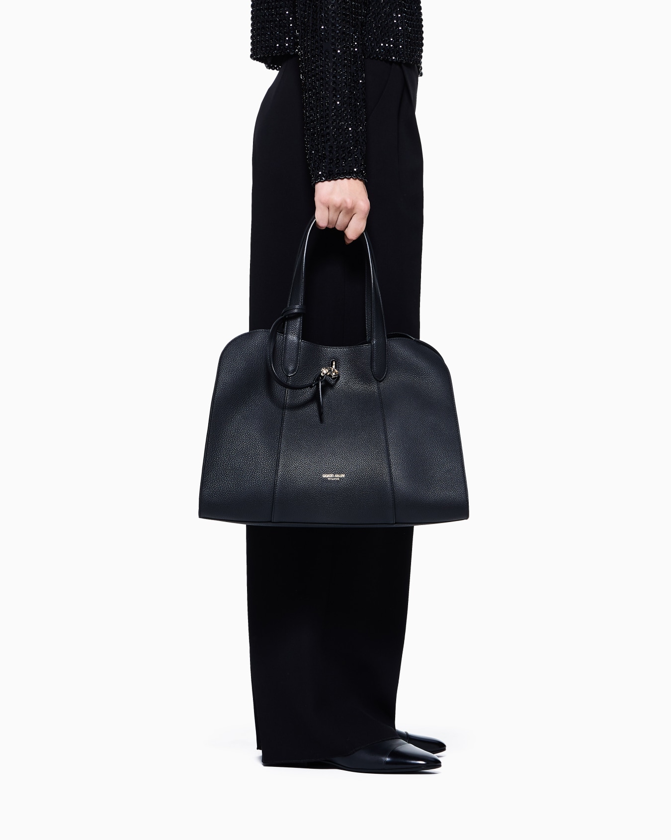 Grand sac fourre-tout en cuir grainé Diapositive 5