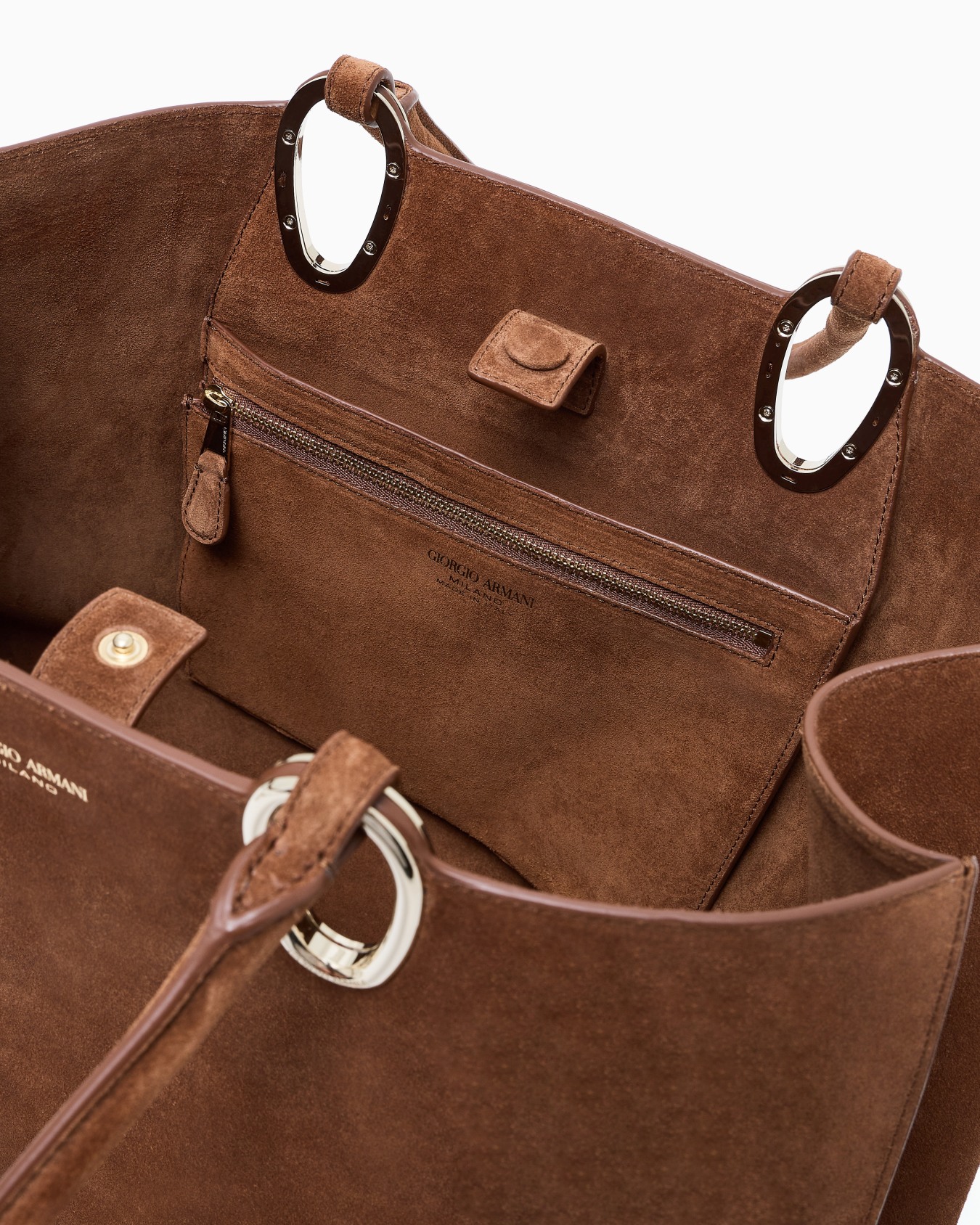 Sac cabas de taille moyenne en cuir suédé Diapositive 3