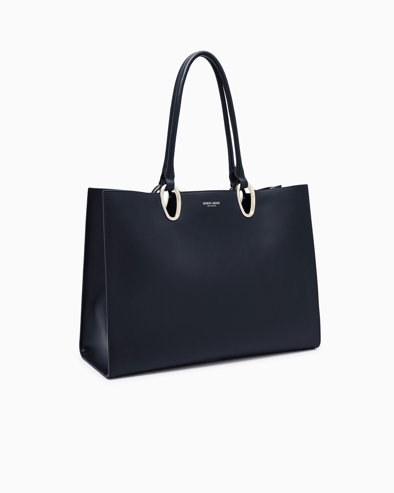 Medium shopper bag in leather Slide 1