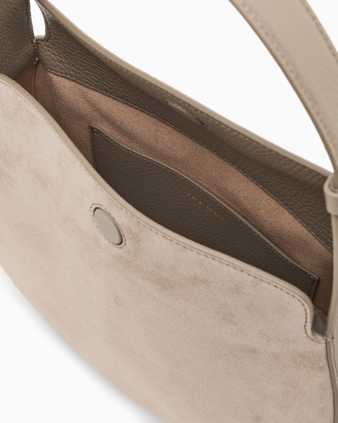 Bolso de hombro grande de ante y piel de becerro granulada Diapositiva 3