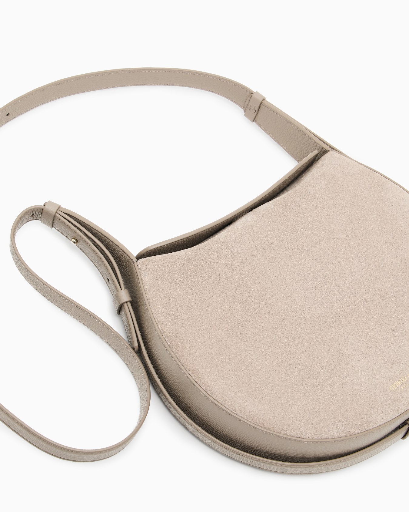 Bolso de hombro grande de ante y piel de becerro granulada Diapositiva 4