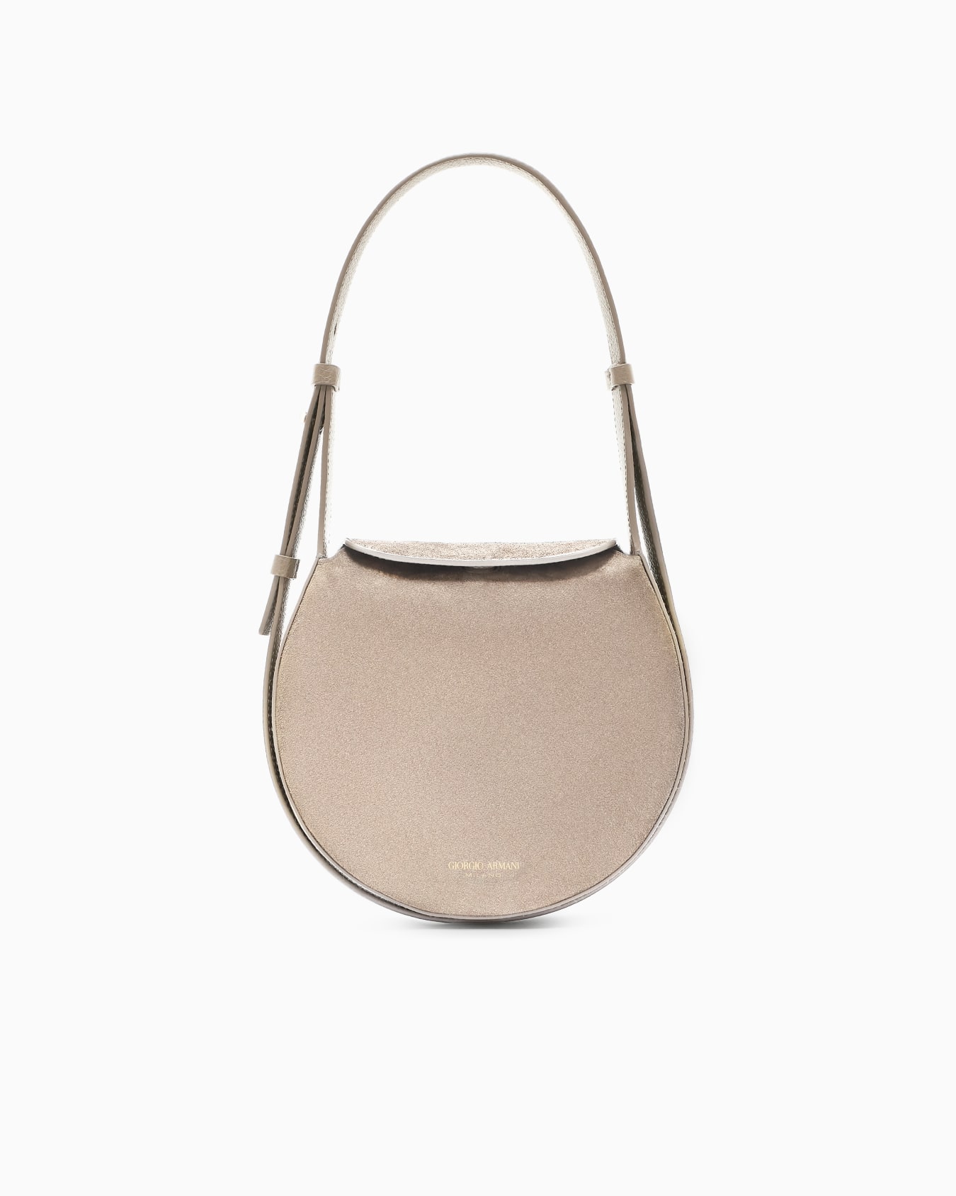 Bolso de hombro grande de ante y piel de becerro granulada Diapositiva 0