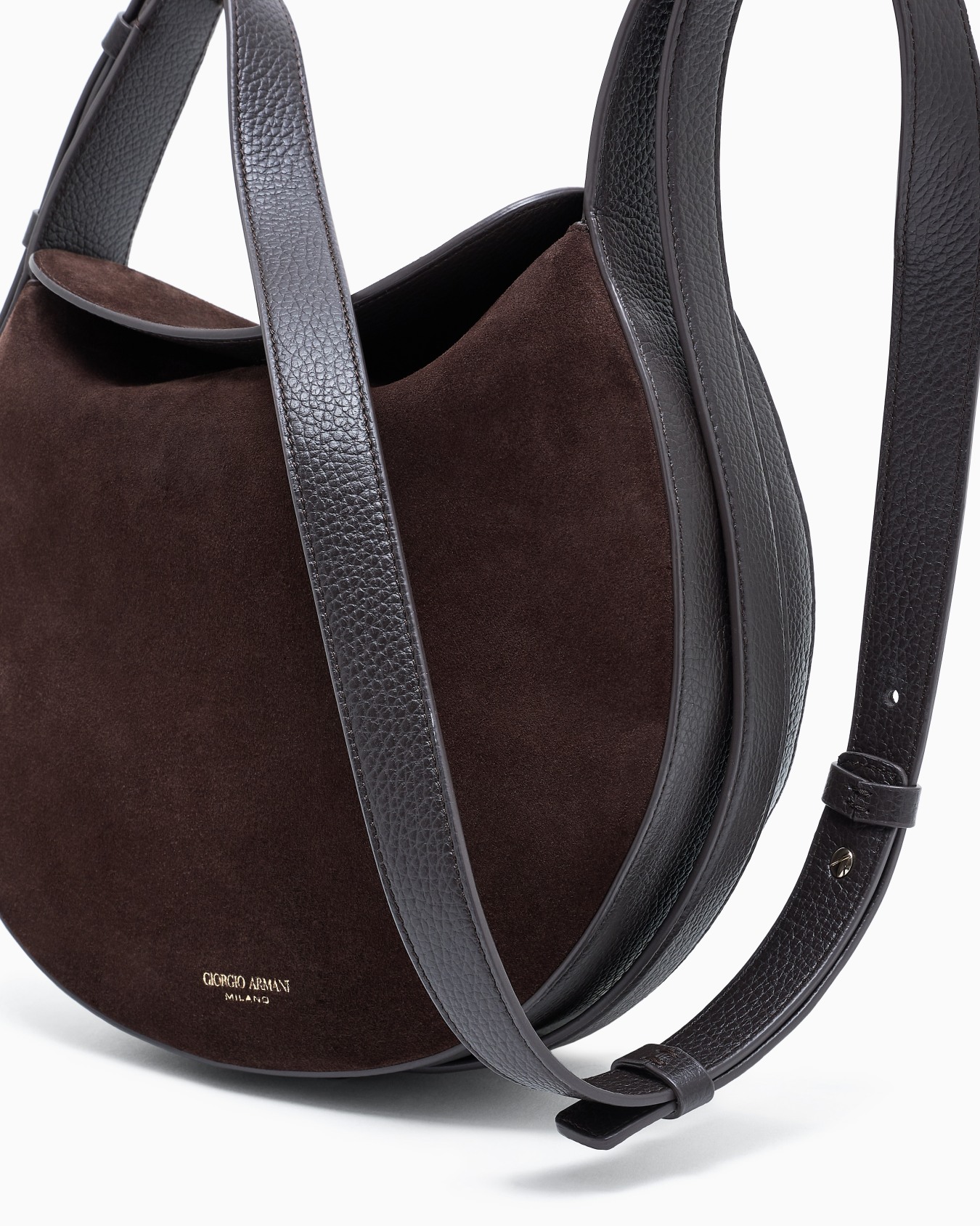 Large shoulder bag in suede and pebbled calfskin Slide 4