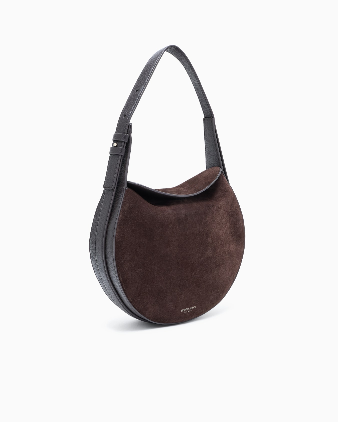 Large shoulder bag in suede and pebbled calfskin Slide 1