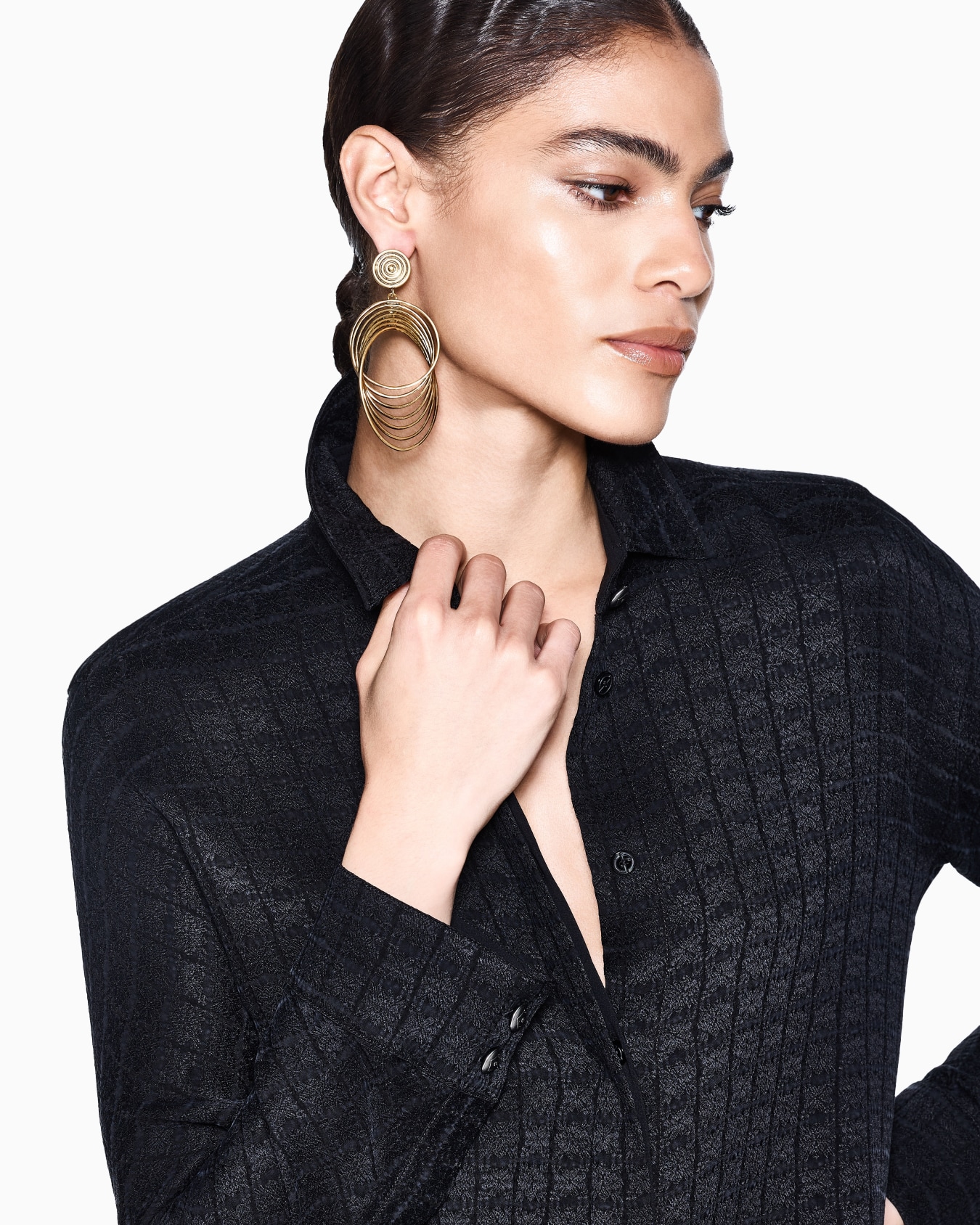 Camicia in cupro jacquard Slide 4