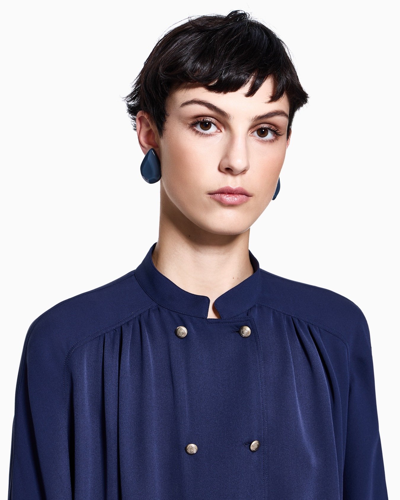 Camicia in tripla georgette di seta Denim Collection Slide 4