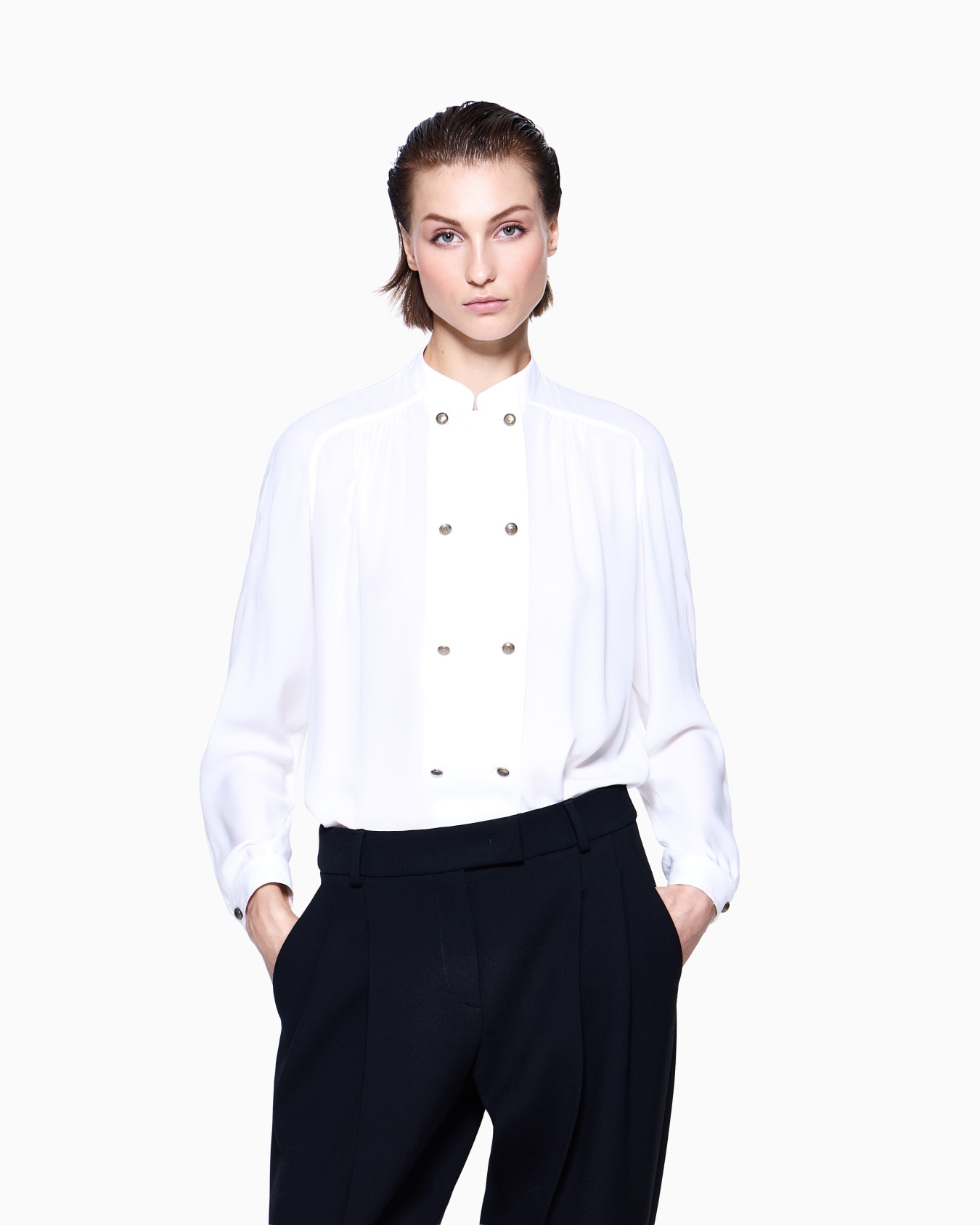 Triple silk georgette shirt Slide 3