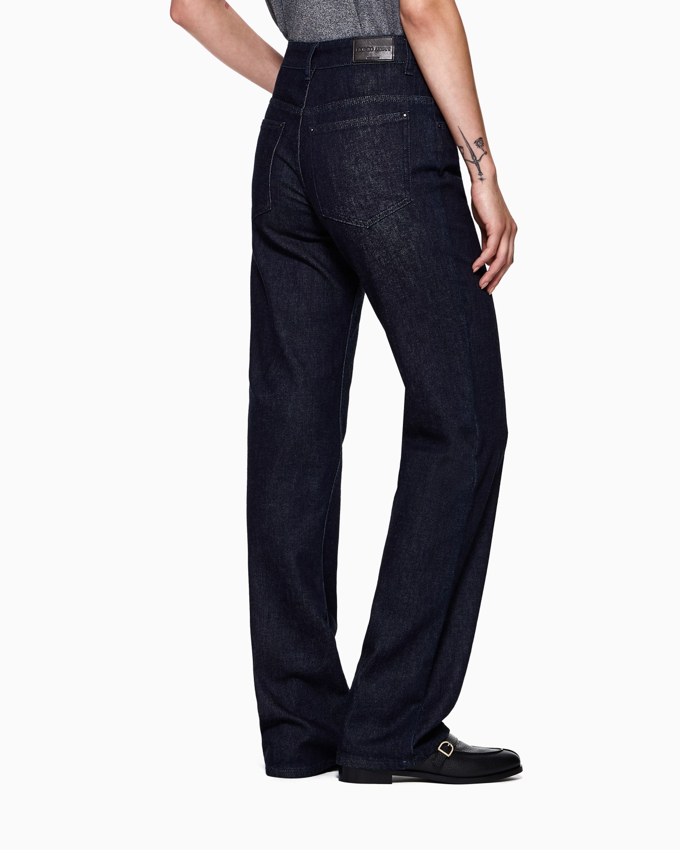 Denim Collection five-pocket flared trousers in stretch denim Slide 2