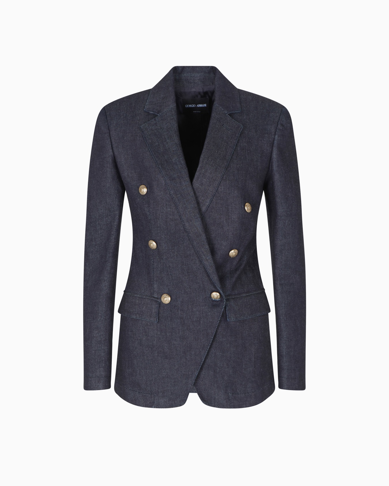 Denim Collection double-breasted jacket in stretch denim Slide 0