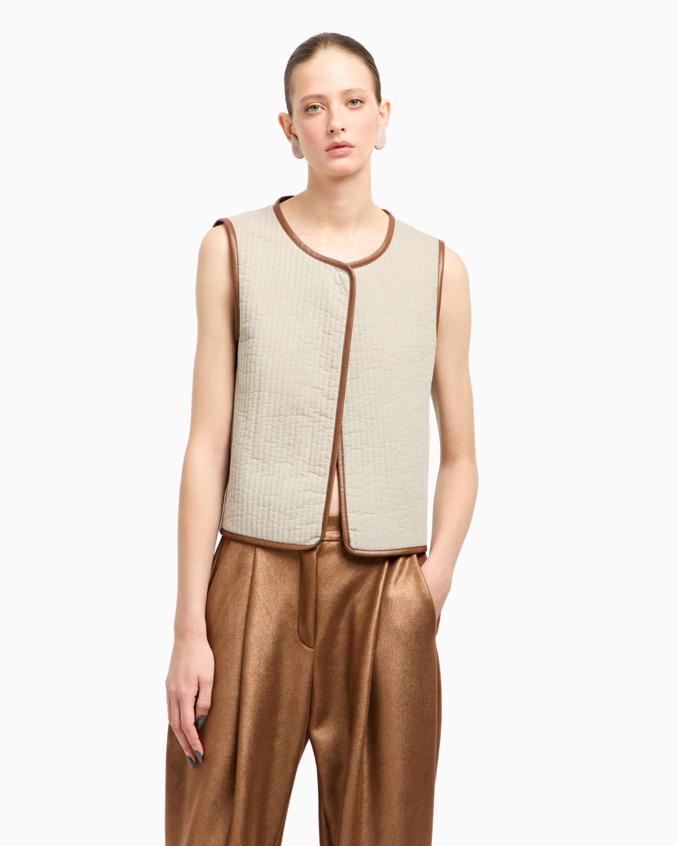 Gilet monopetto in tripla georgette di seta ASV Slide 4