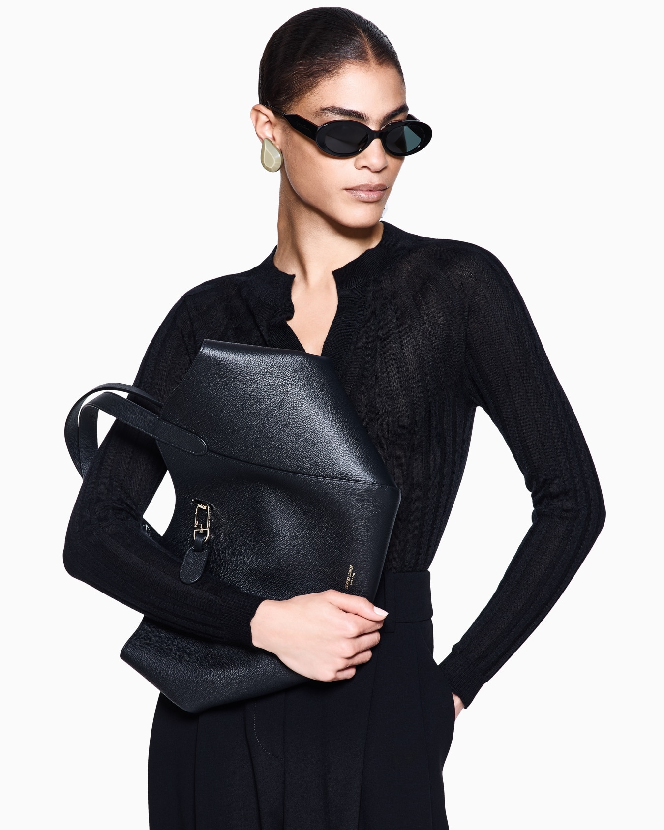 Crew-neck rib-knit jumper in cashmere and silk Slide 5