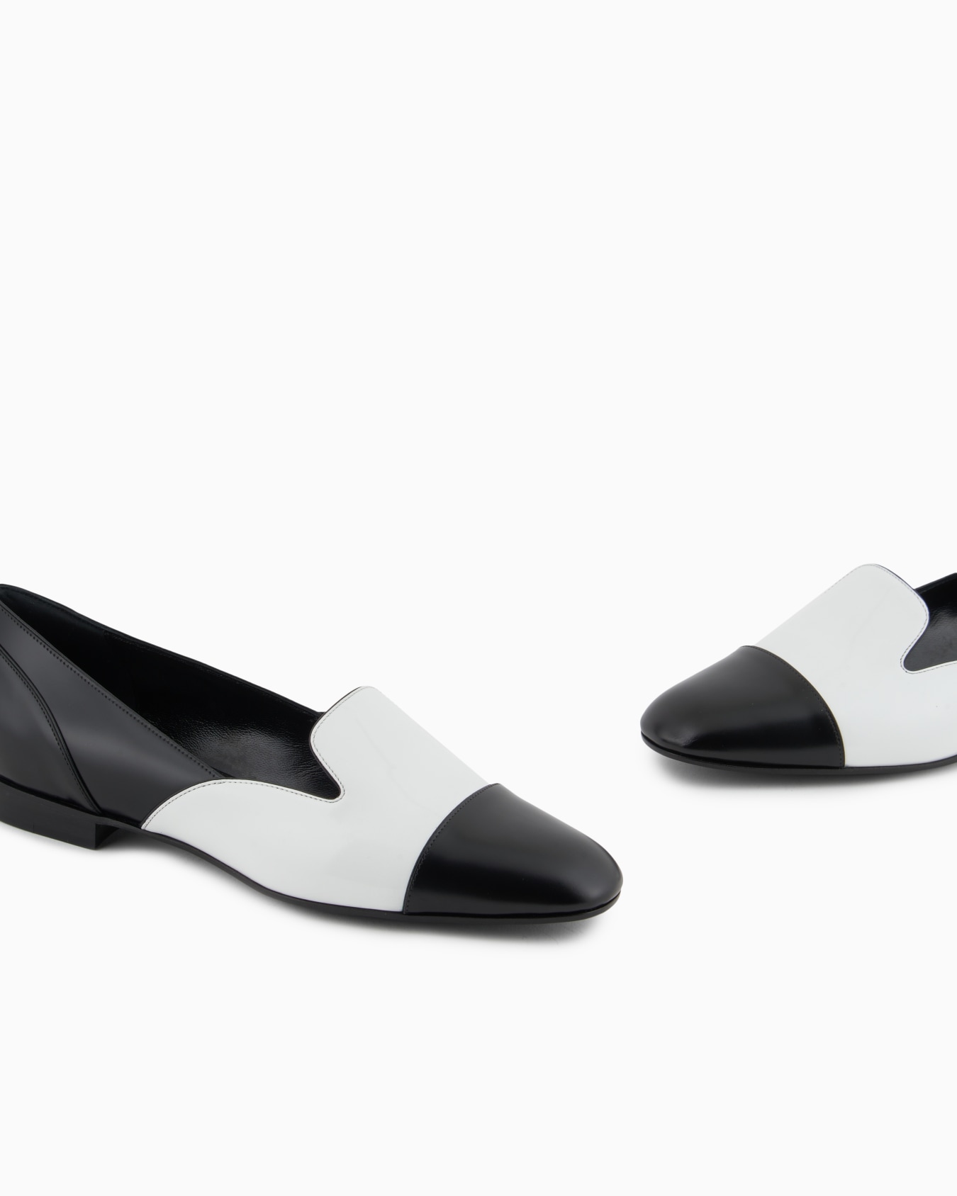 Two-tone brushed leather slip-ons Slide 5