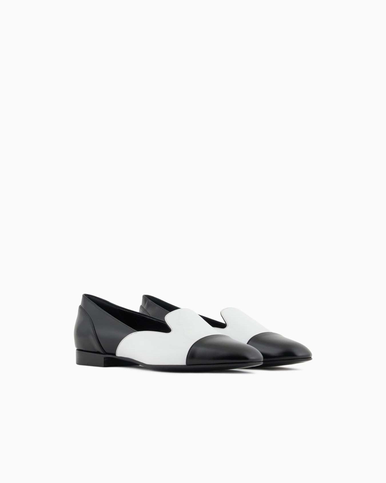 Two-tone brushed leather slip-ons Slide 2