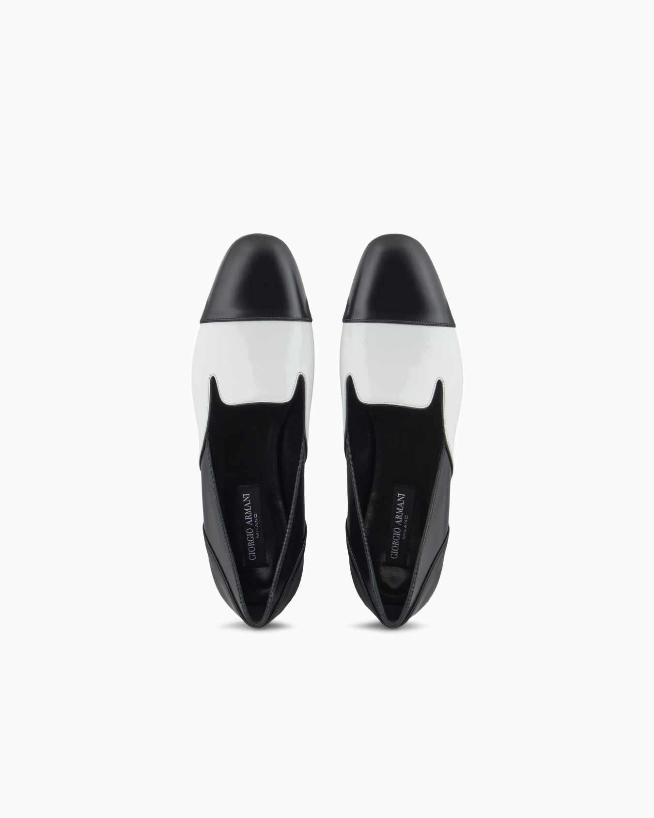 Two-tone brushed leather slip-ons Slide 3