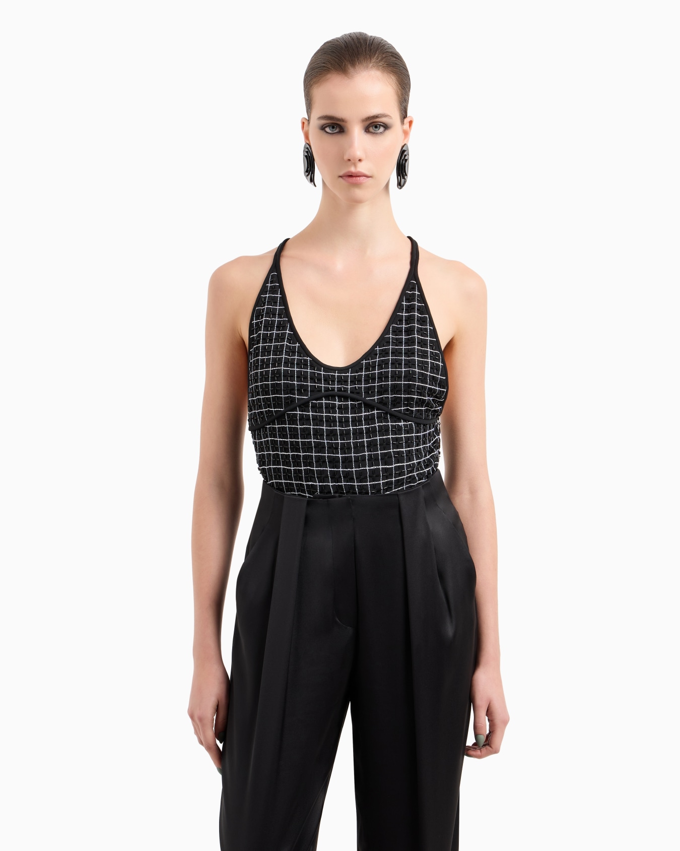 Embroidered viscose jersey top Slide 4