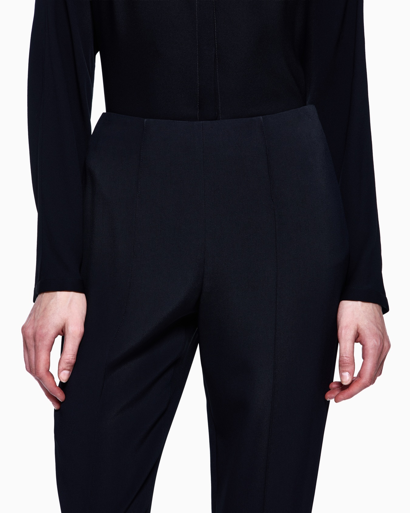 Pantalones rectos de cady de viscosa Diapositiva 4